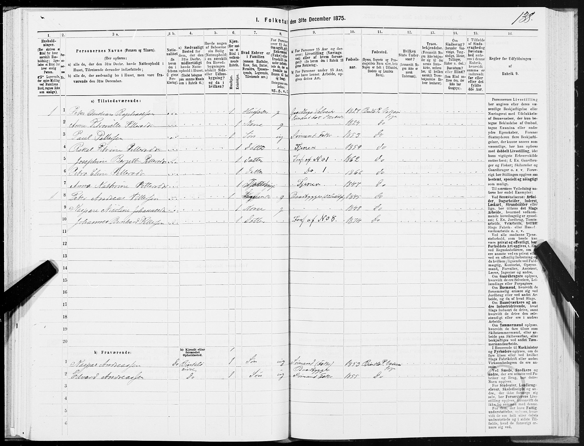SAT, 1875 census for 1811P Bindal, 1875, p. 1138