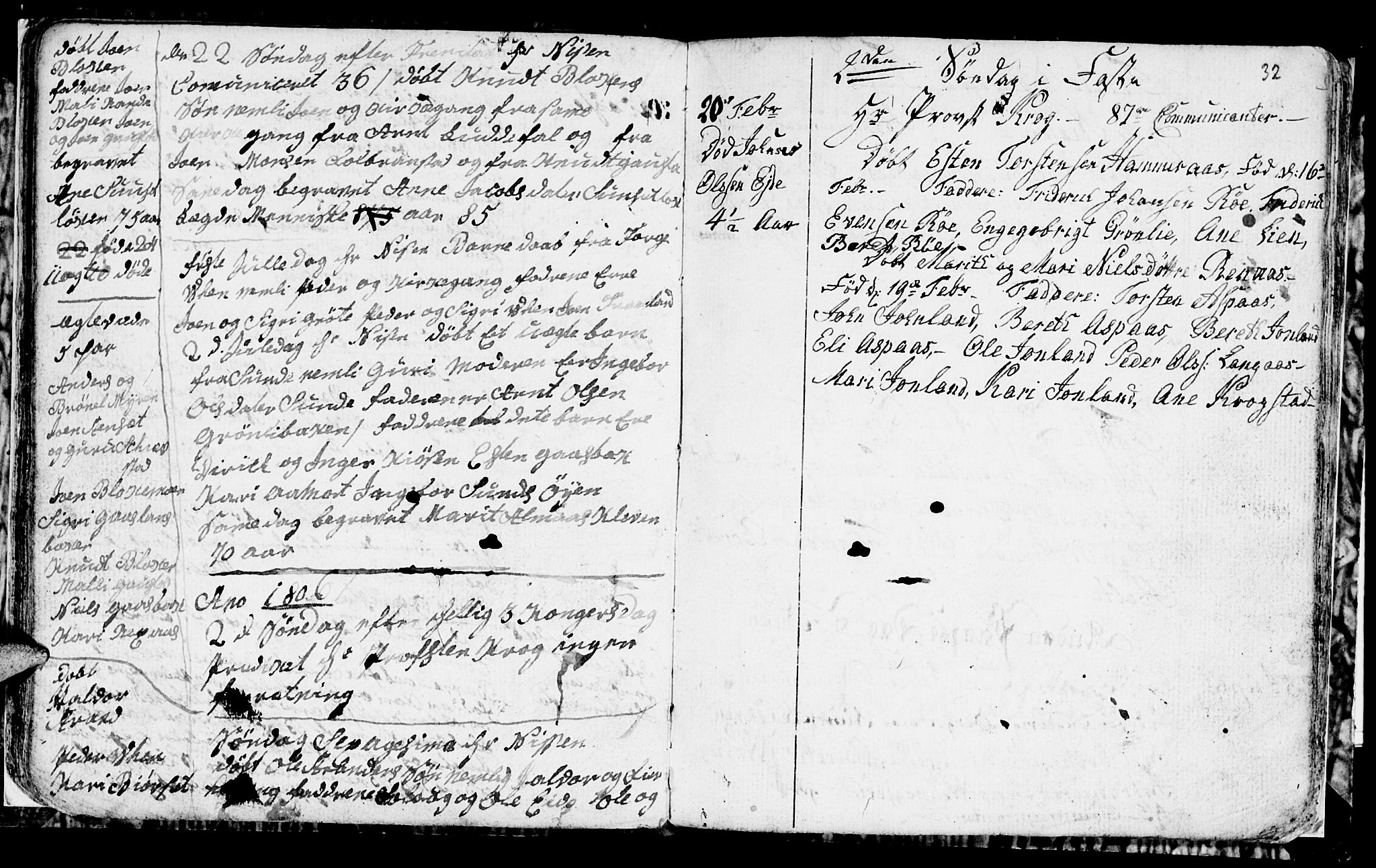 Ministerialprotokoller, klokkerbøker og fødselsregistre - Sør-Trøndelag, SAT/A-1456/694/L1129: Parish register (copy) no. 694C01, 1793-1815, p. 32