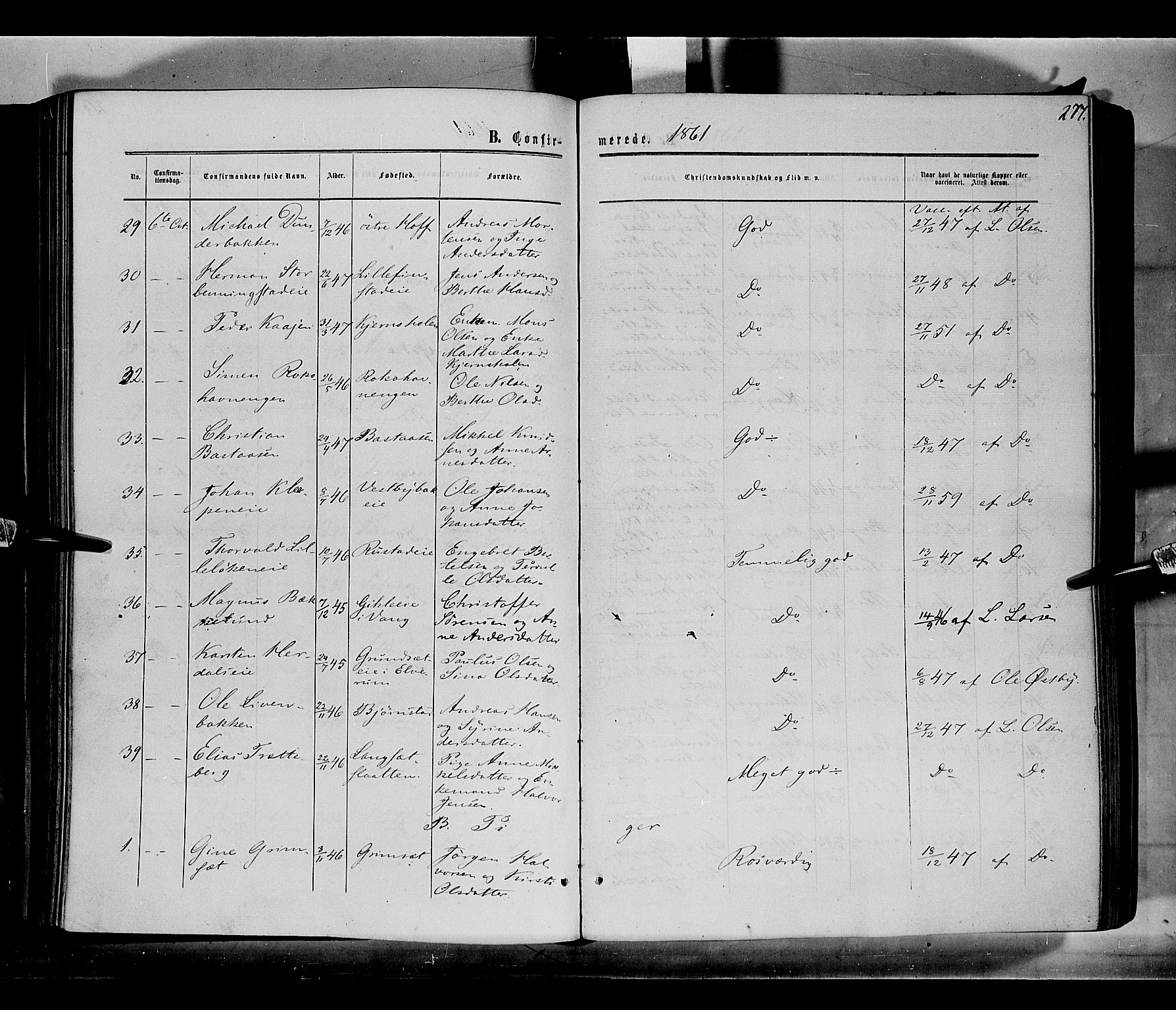 Løten prestekontor, AV/SAH-PREST-022/K/Ka/L0008: Parish register (official) no. 8, 1860-1877, p. 277