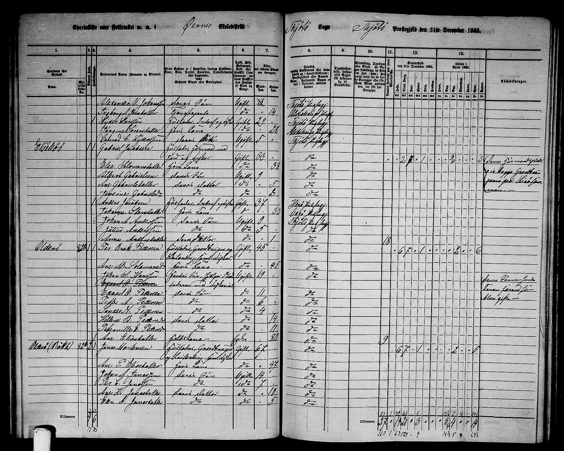 RA, 1865 census for Tjøtta, 1865, p. 76