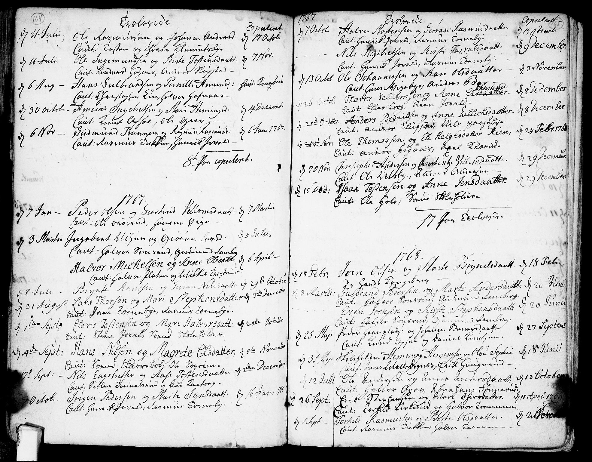 Rødenes prestekontor Kirkebøker, SAO/A-2005/F/Fa/L0002: Parish register (official) no. I 2, 1733-1776, p. 164-165
