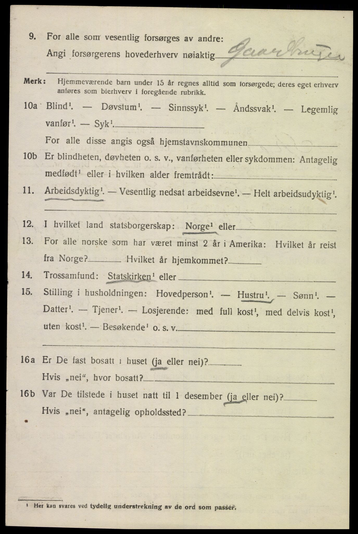 SAK, 1920 census for Spangereid, 1920, p. 1426