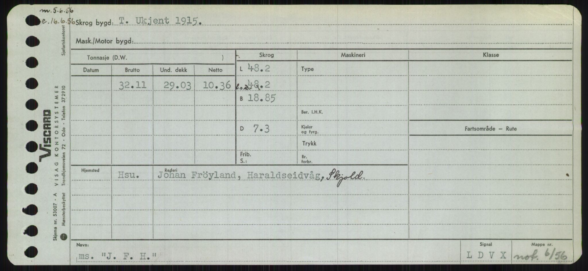 Sjøfartsdirektoratet med forløpere, Skipsmålingen, RA/S-1627/H/Ha/L0003/0001: Fartøy, Hilm-Mar / Fartøy, Hilm-Kol, p. 401