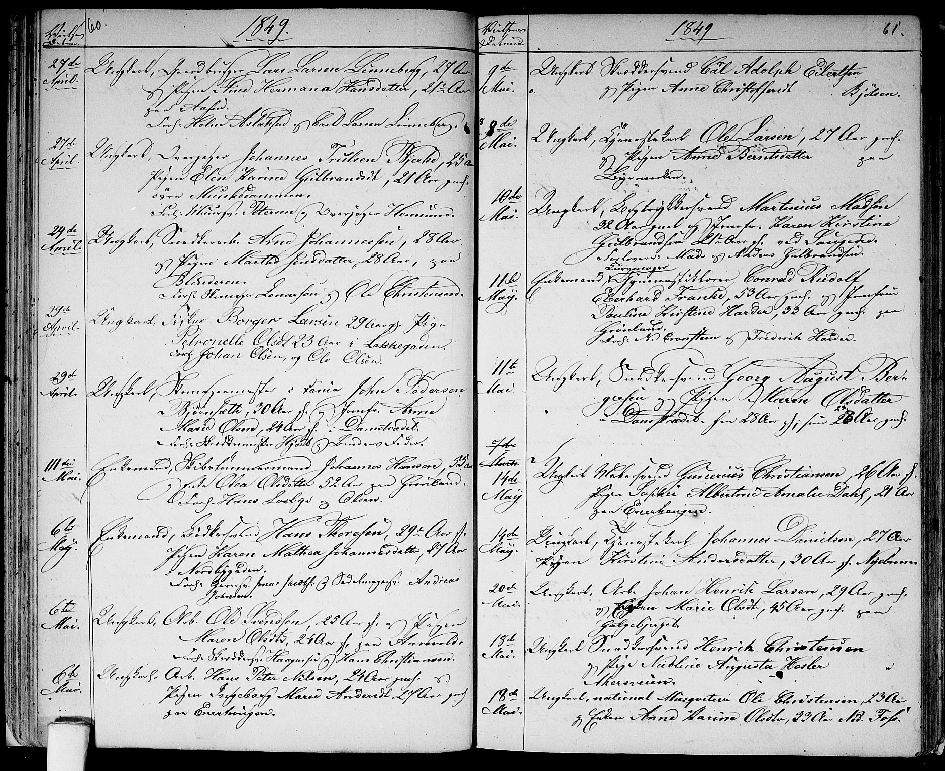 Aker prestekontor kirkebøker, AV/SAO-A-10861/G/L0011: Parish register (copy) no. 11, 1846-1859, p. 60-61