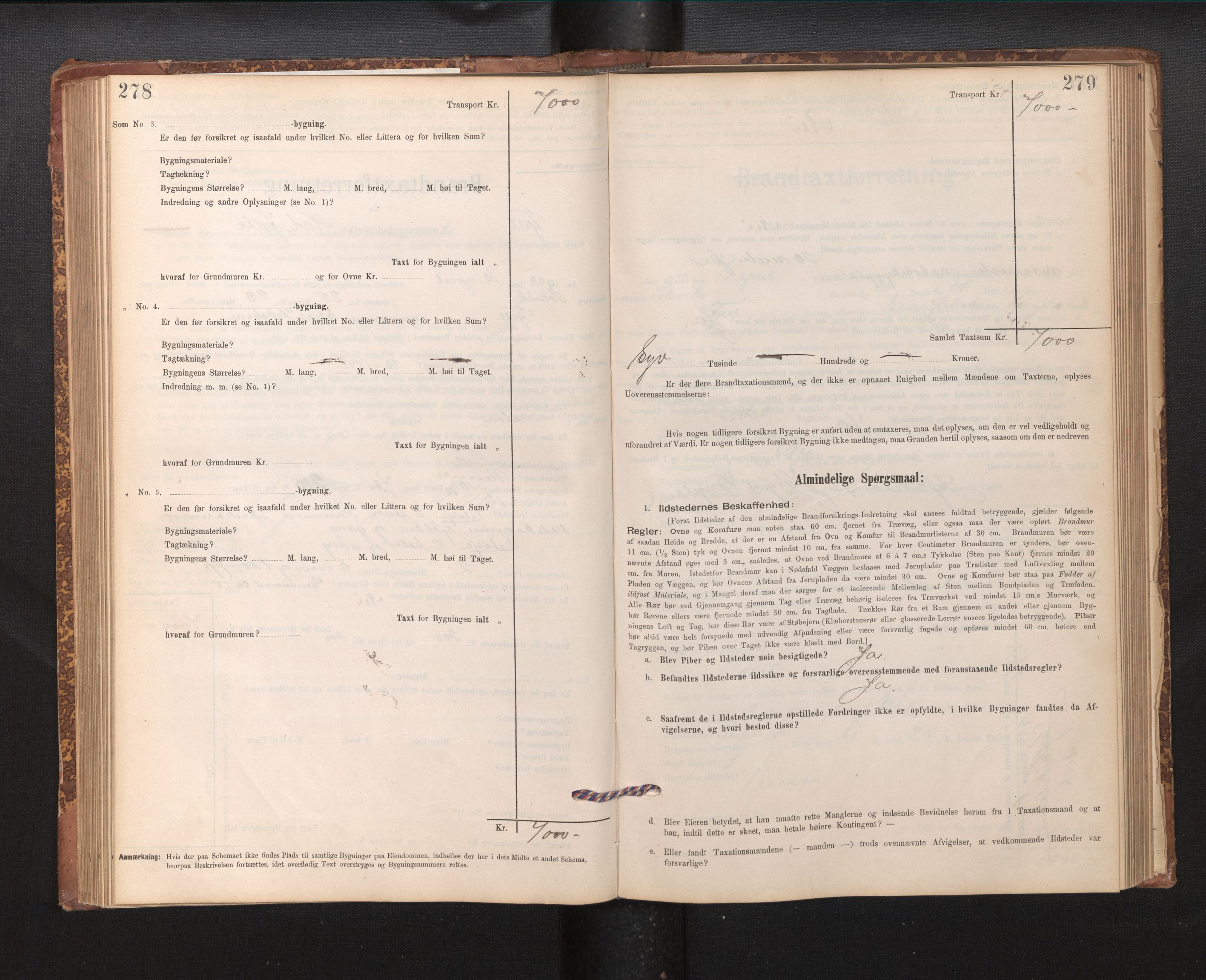 Lensmannen i Fjell, AV/SAB-A-32301/0012/L0005: Branntakstprotokoll, skjematakst, 1895-1931, p. 278-279