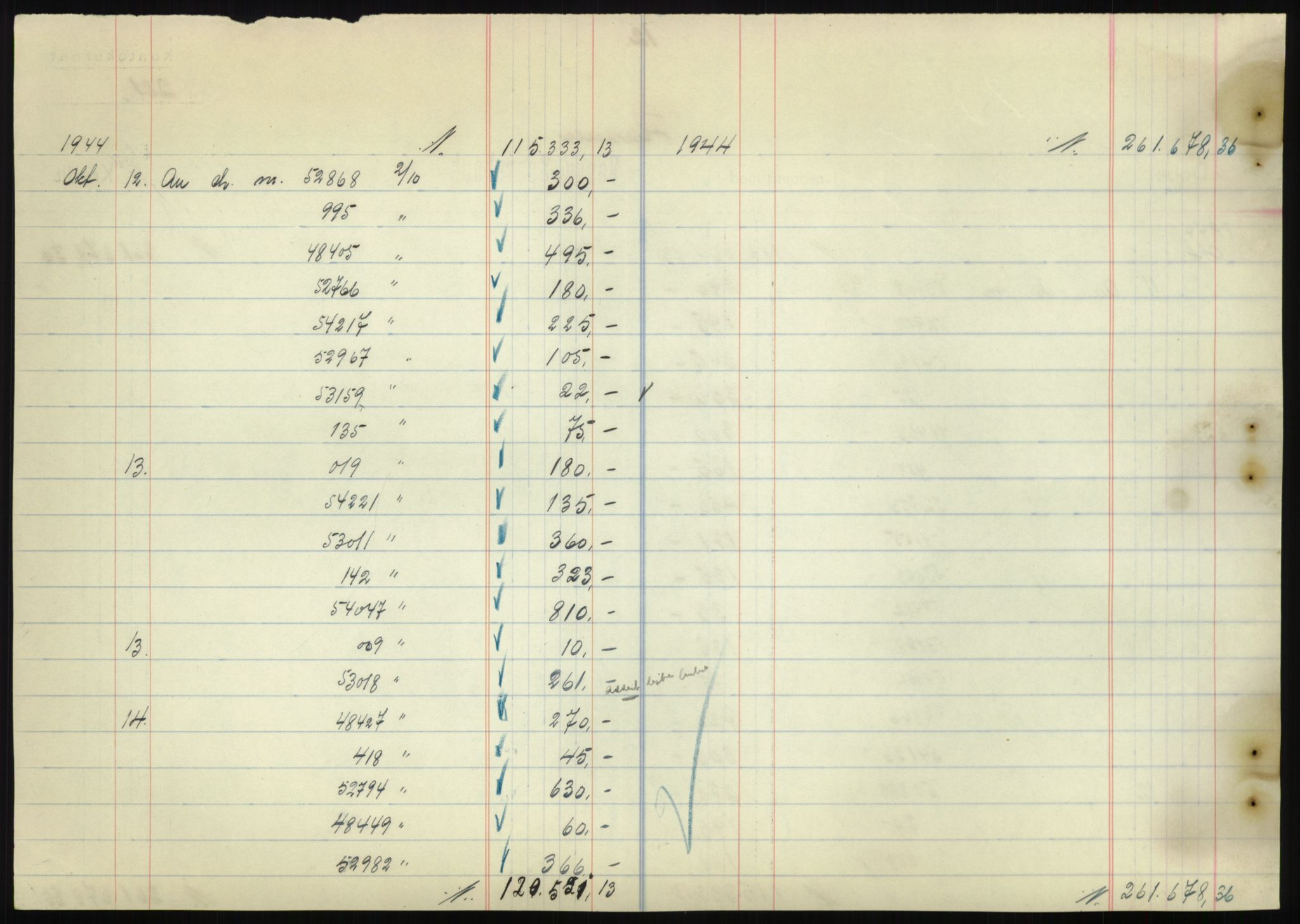 Forsvarsdepartementet, 10. kontor / Oppgjørskontoret, AV/RA-RAFA-1225/D/Db/L0180: Lista oppgjørskontor, 1942-1952, p. 2164