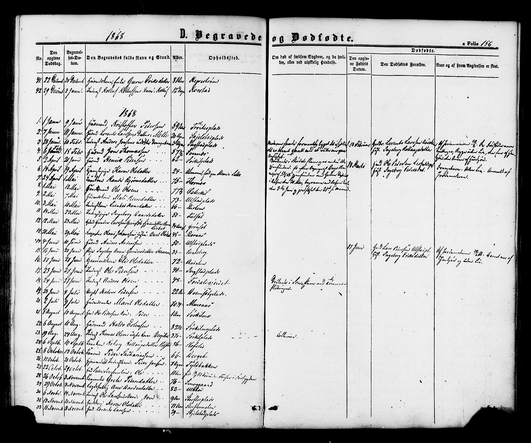 Ministerialprotokoller, klokkerbøker og fødselsregistre - Nord-Trøndelag, SAT/A-1458/703/L0029: Parish register (official) no. 703A02, 1863-1879, p. 156