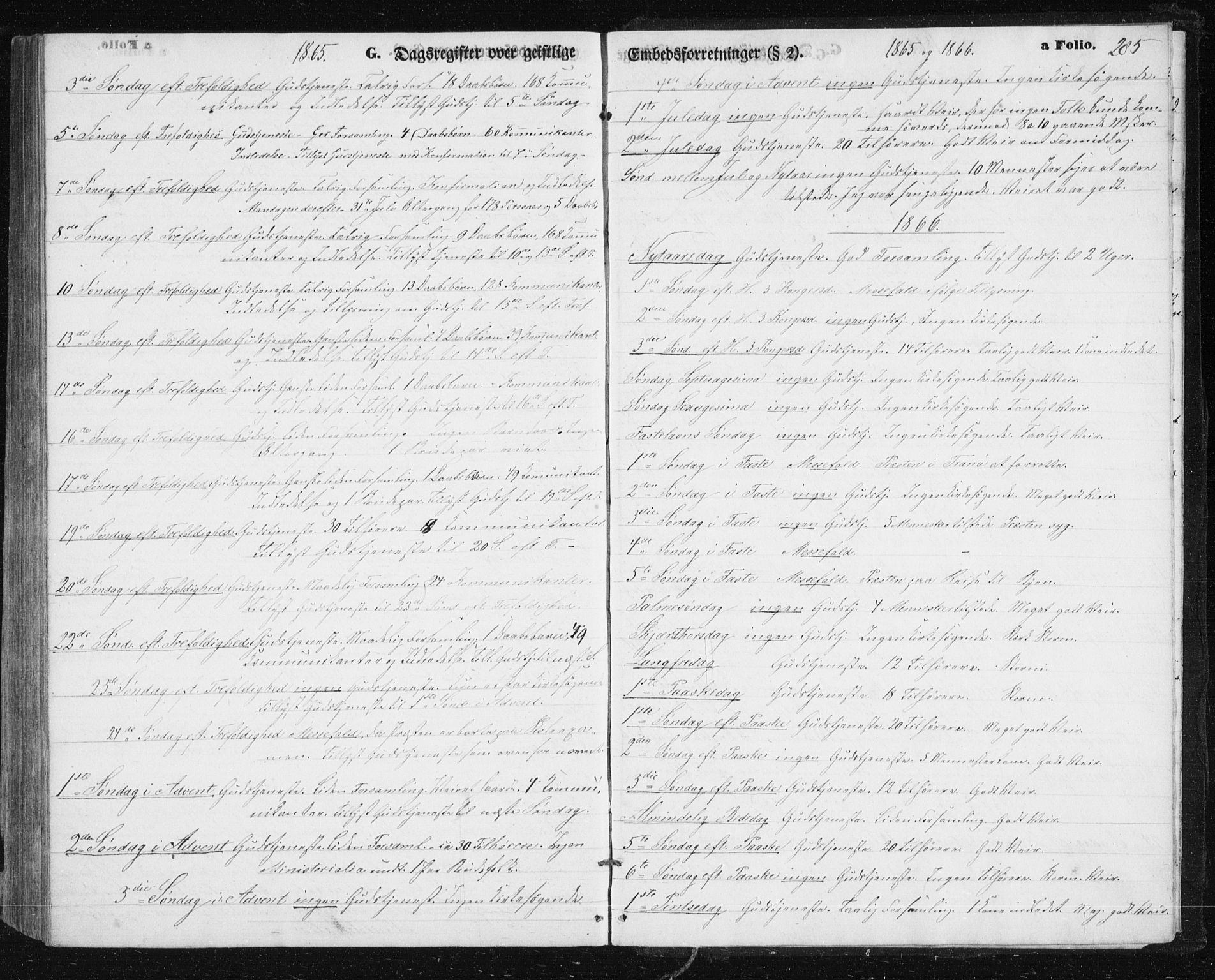 Lenvik sokneprestembete, SATØ/S-1310/H/Ha/Hab/L0004klokker: Parish register (copy) no. 4, 1859-1869, p. 285