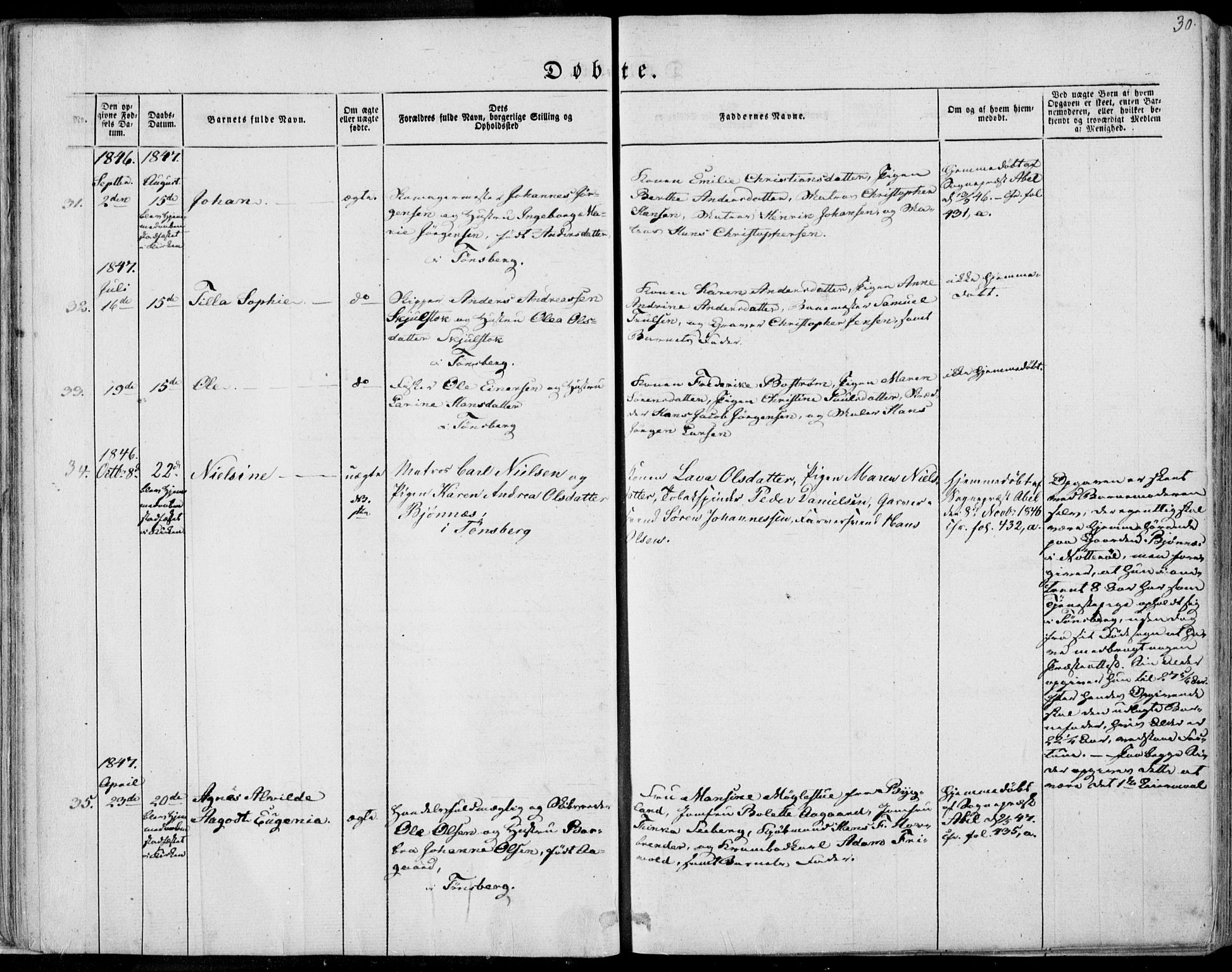 Tønsberg kirkebøker, SAKO/A-330/F/Fa/L0007: Parish register (official) no. I 7, 1845-1854, p. 30