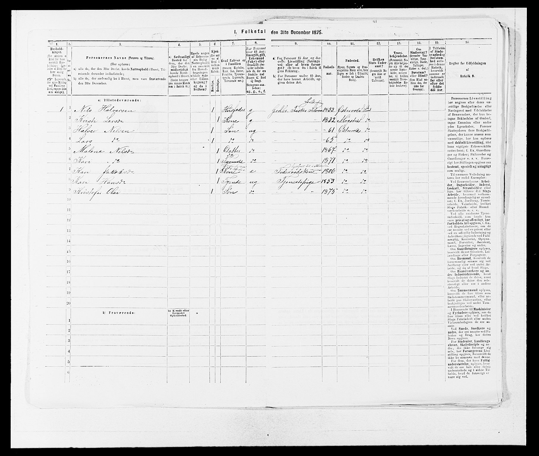 SAB, 1875 census for 1245P Sund, 1875, p. 676