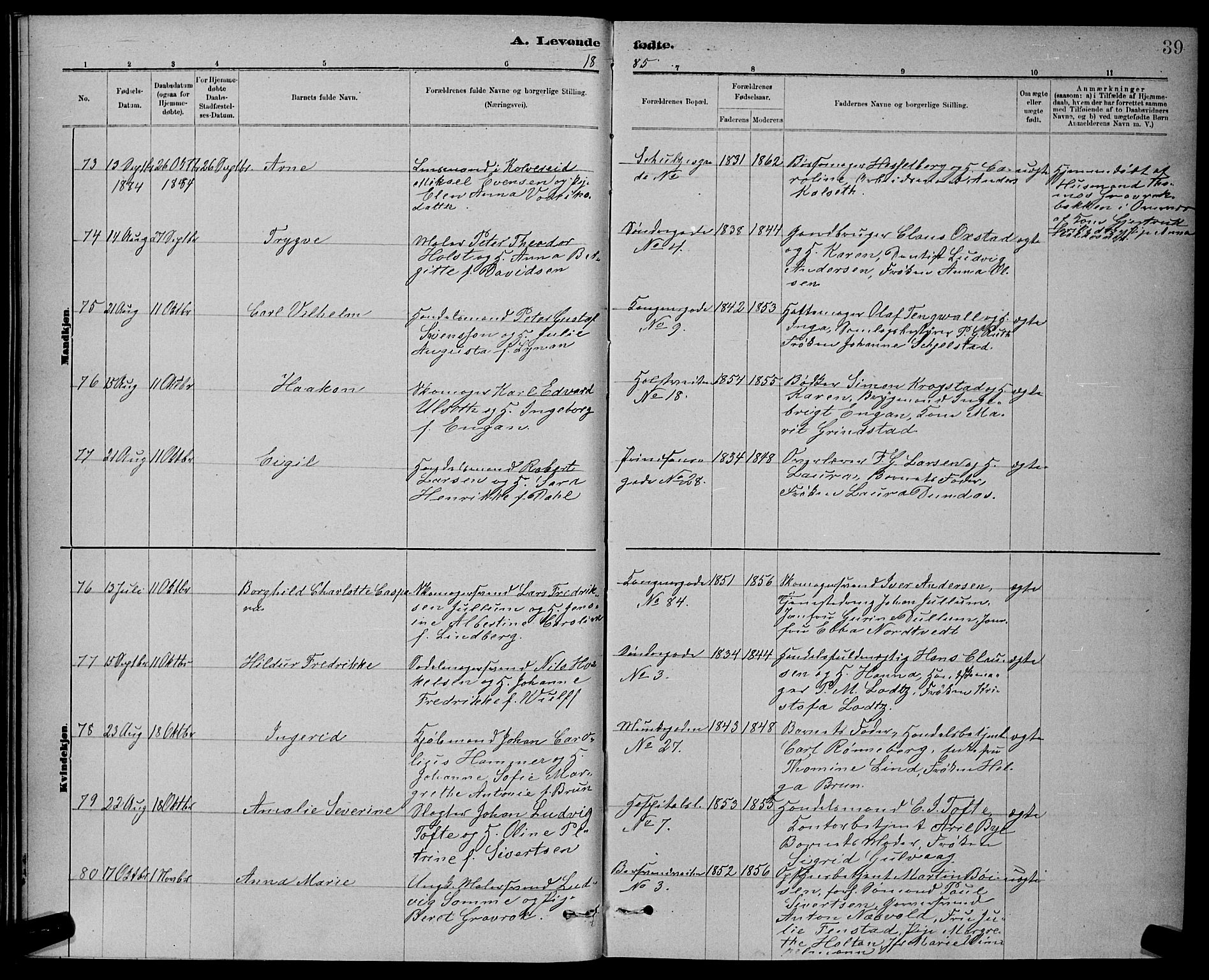 Ministerialprotokoller, klokkerbøker og fødselsregistre - Sør-Trøndelag, AV/SAT-A-1456/601/L0092: Parish register (copy) no. 601C10, 1884-1897, p. 39