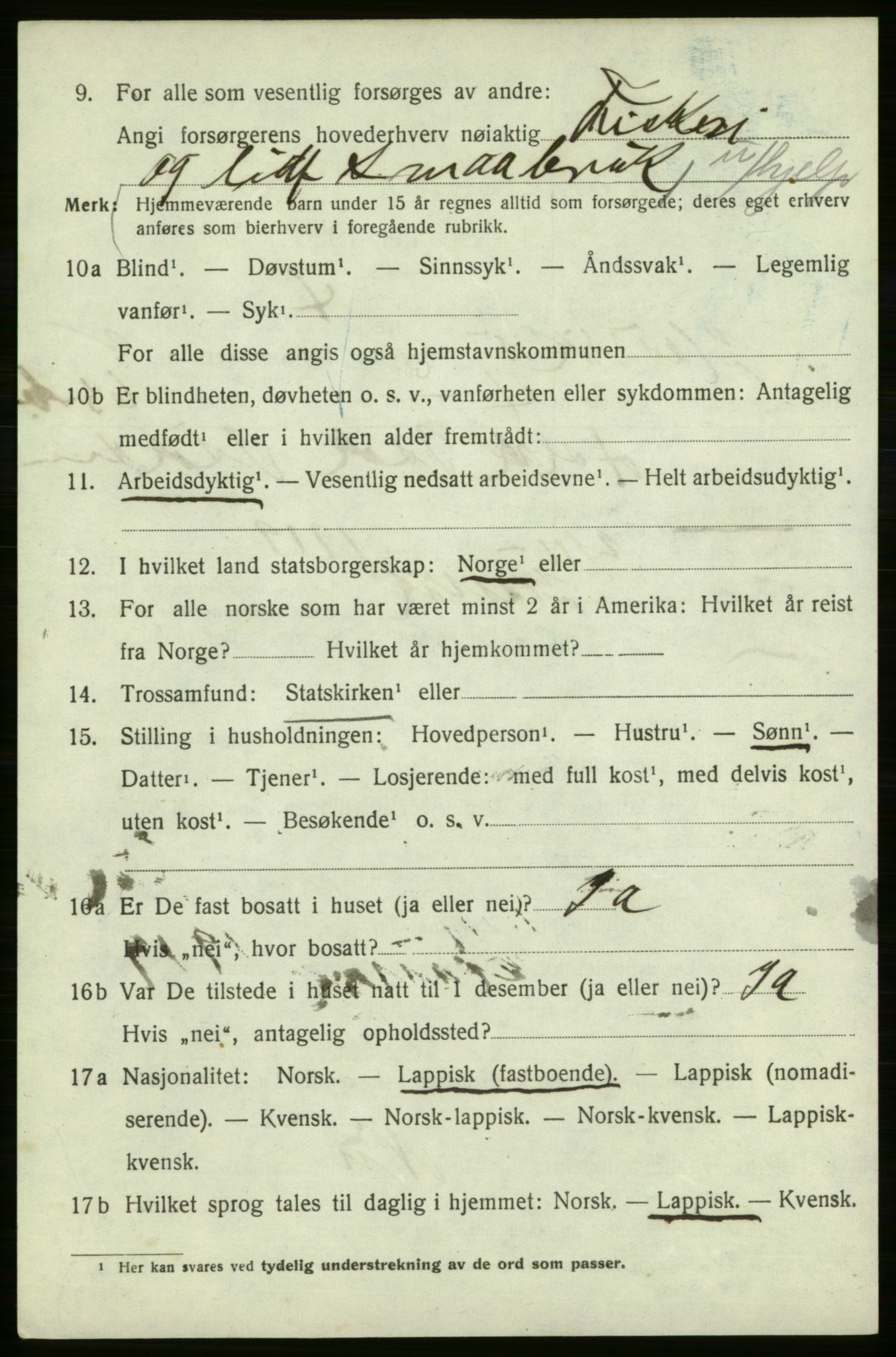 SATØ, 1920 census for Hasvik, 1920, p. 3080