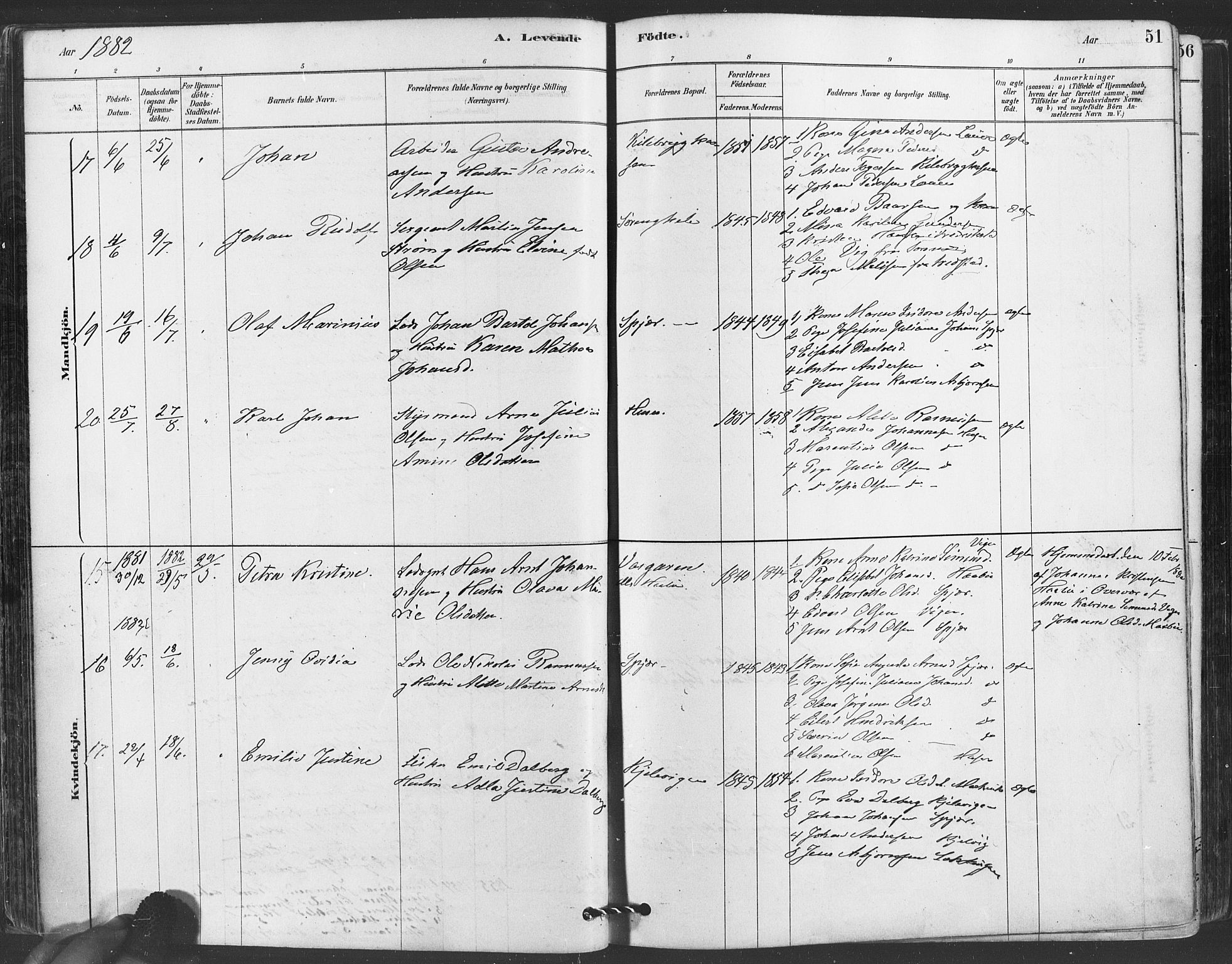 Hvaler prestekontor Kirkebøker, AV/SAO-A-2001/F/Fa/L0008: Parish register (official) no. I 8, 1878-1895, p. 51