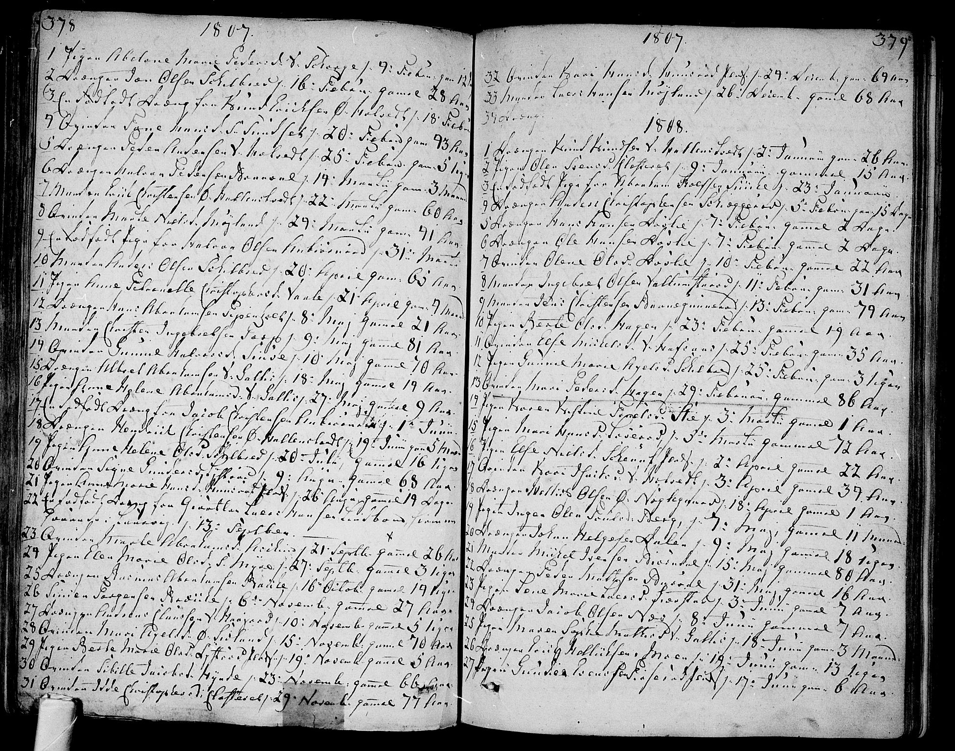 Andebu kirkebøker, AV/SAKO-A-336/F/Fa/L0003: Parish register (official) no. 3 /1, 1803-1828, p. 378-379