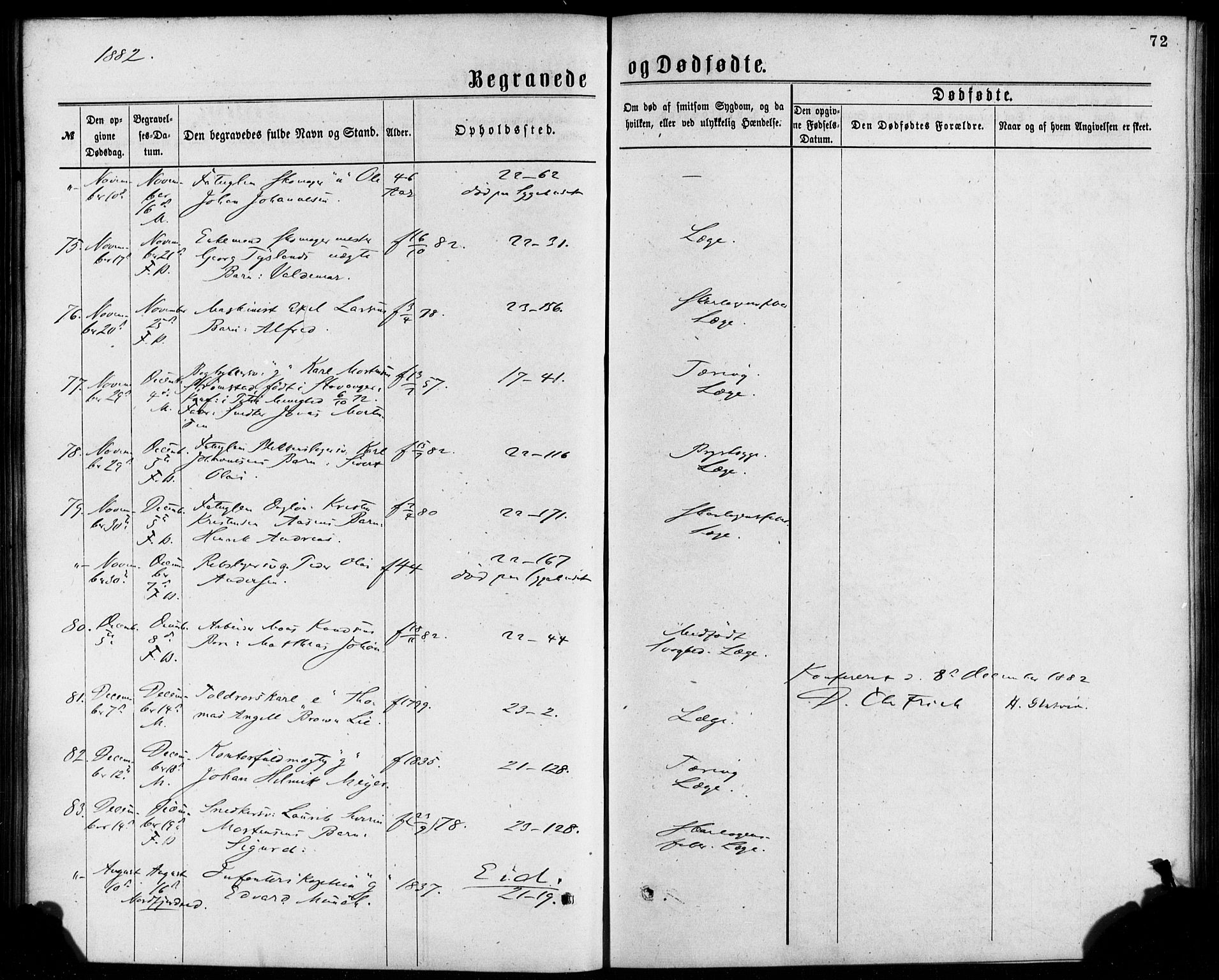 Korskirken sokneprestembete, SAB/A-76101/H/Haa/L0046: Parish register (official) no. E 4, 1875-1883, p. 72