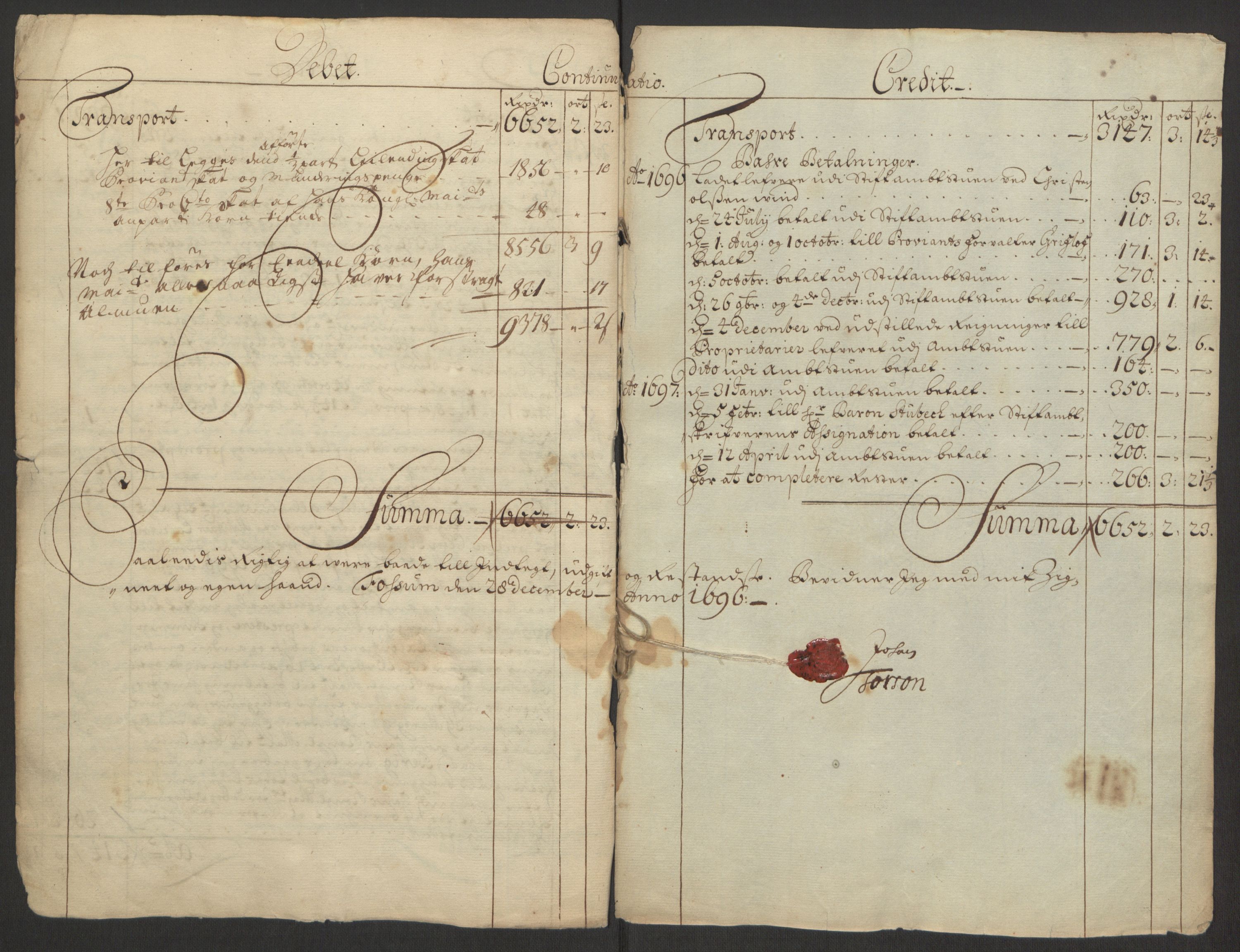 Rentekammeret inntil 1814, Reviderte regnskaper, Fogderegnskap, RA/EA-4092/R63/L4309: Fogderegnskap Inderøy, 1695-1697, p. 125