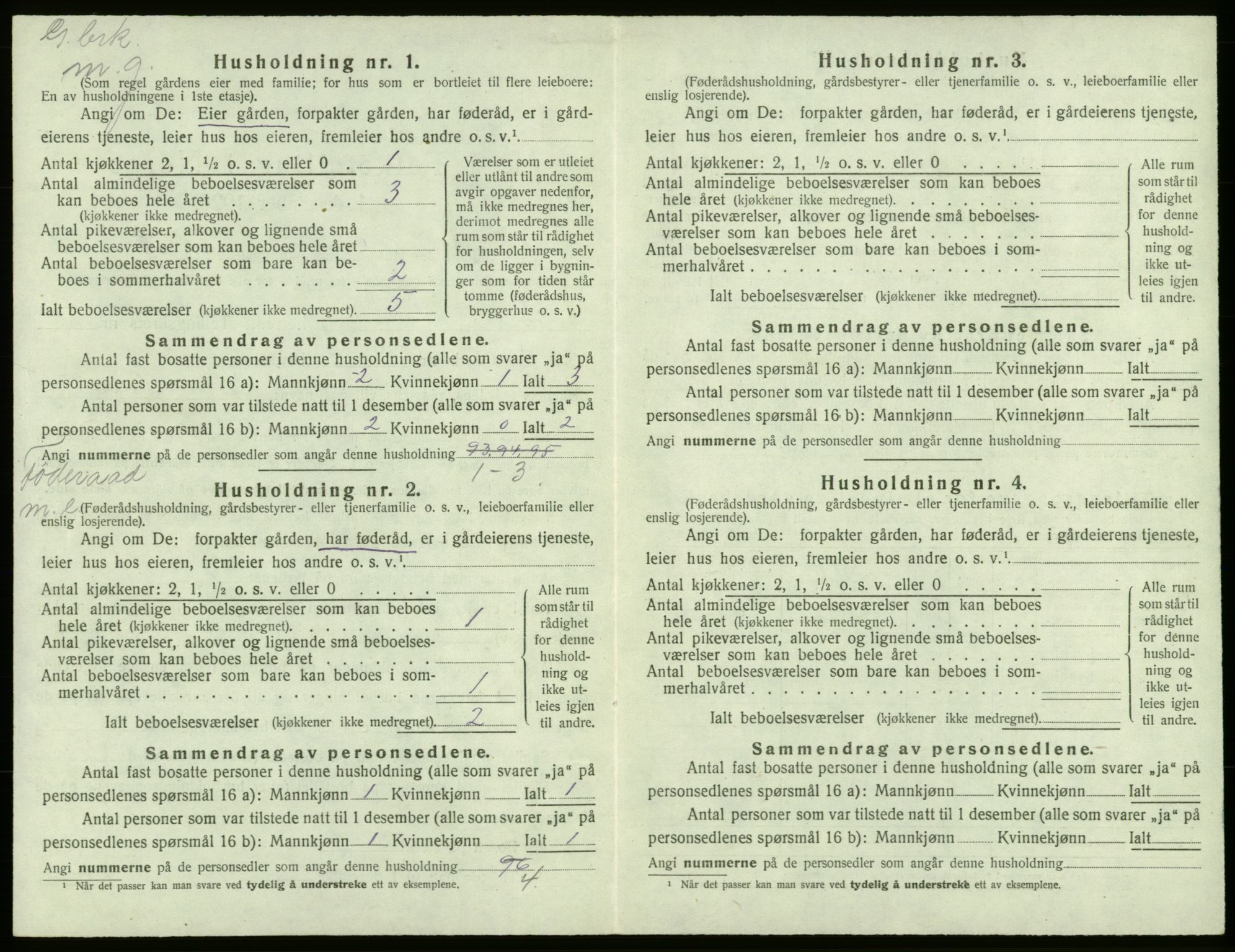 SAB, 1920 census for Bremnes, 1920, p. 655