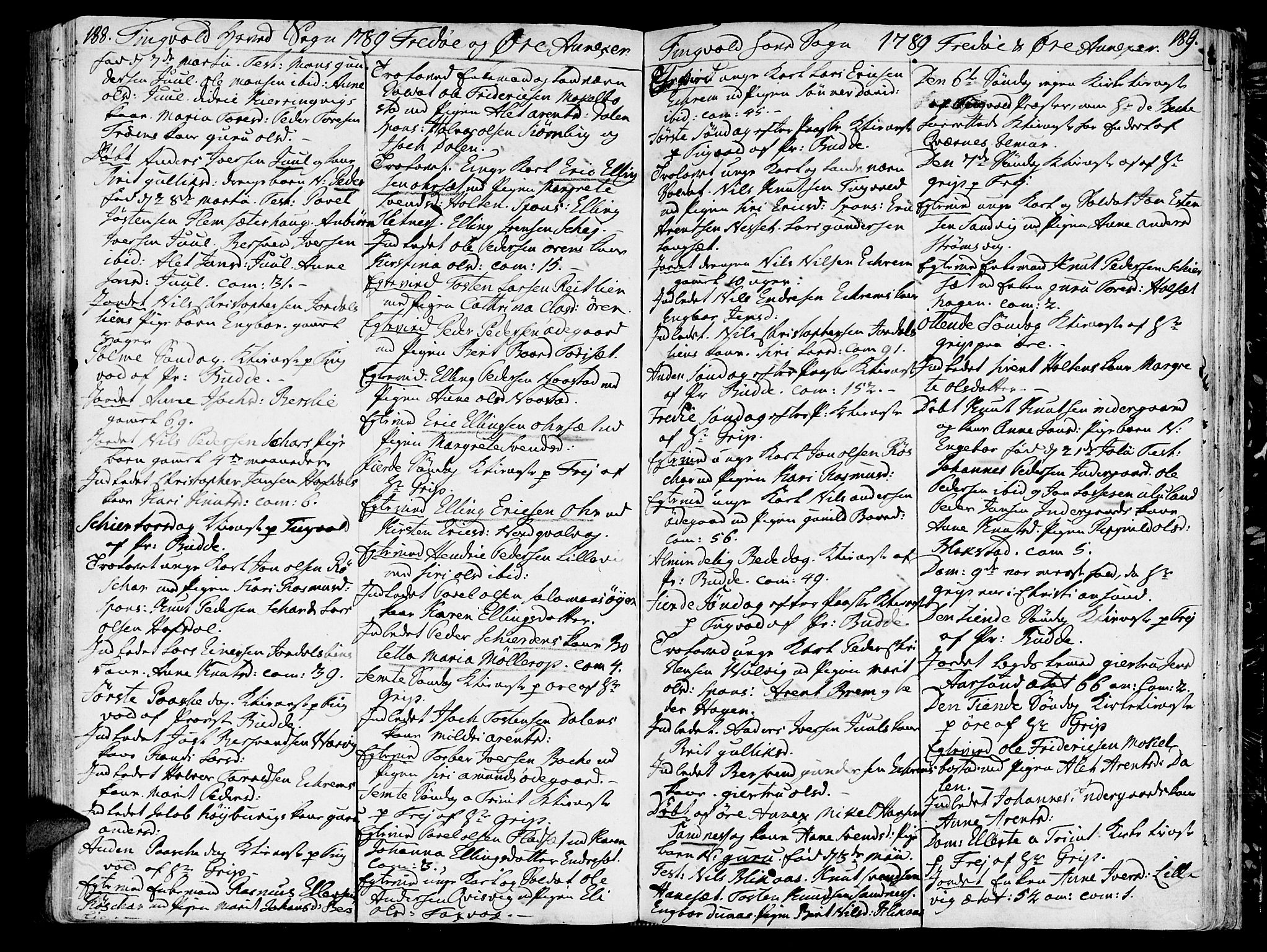 Ministerialprotokoller, klokkerbøker og fødselsregistre - Møre og Romsdal, SAT/A-1454/586/L0980: Parish register (official) no. 586A06, 1776-1794, p. 188-189