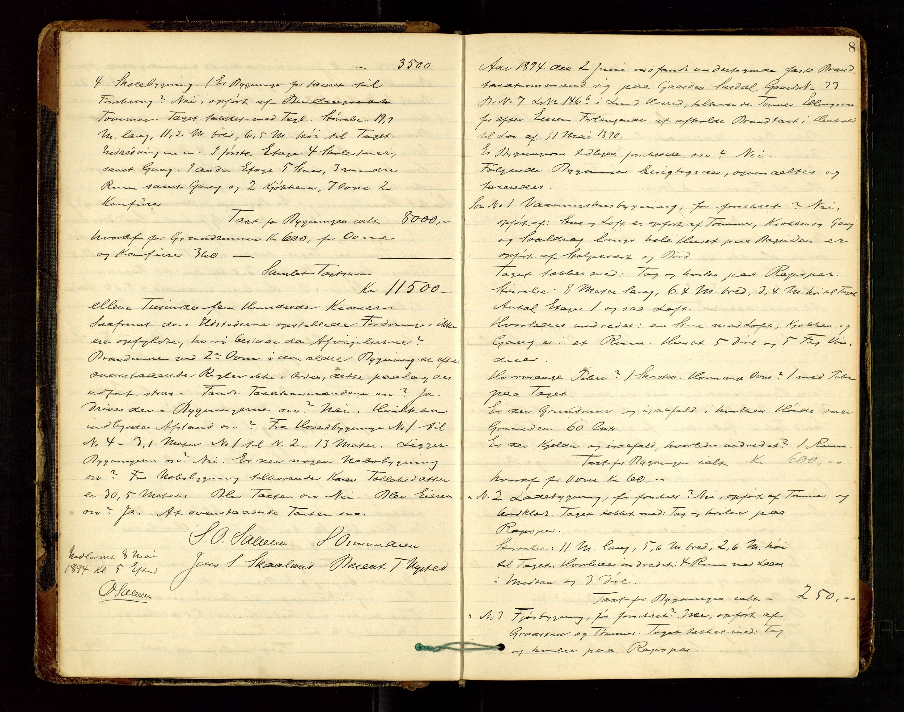 Lund lensmannskontor, AV/SAST-A-100303/Goa/L0003: "Brandtakstprotokol", 1893-1950, p. 7b-8a
