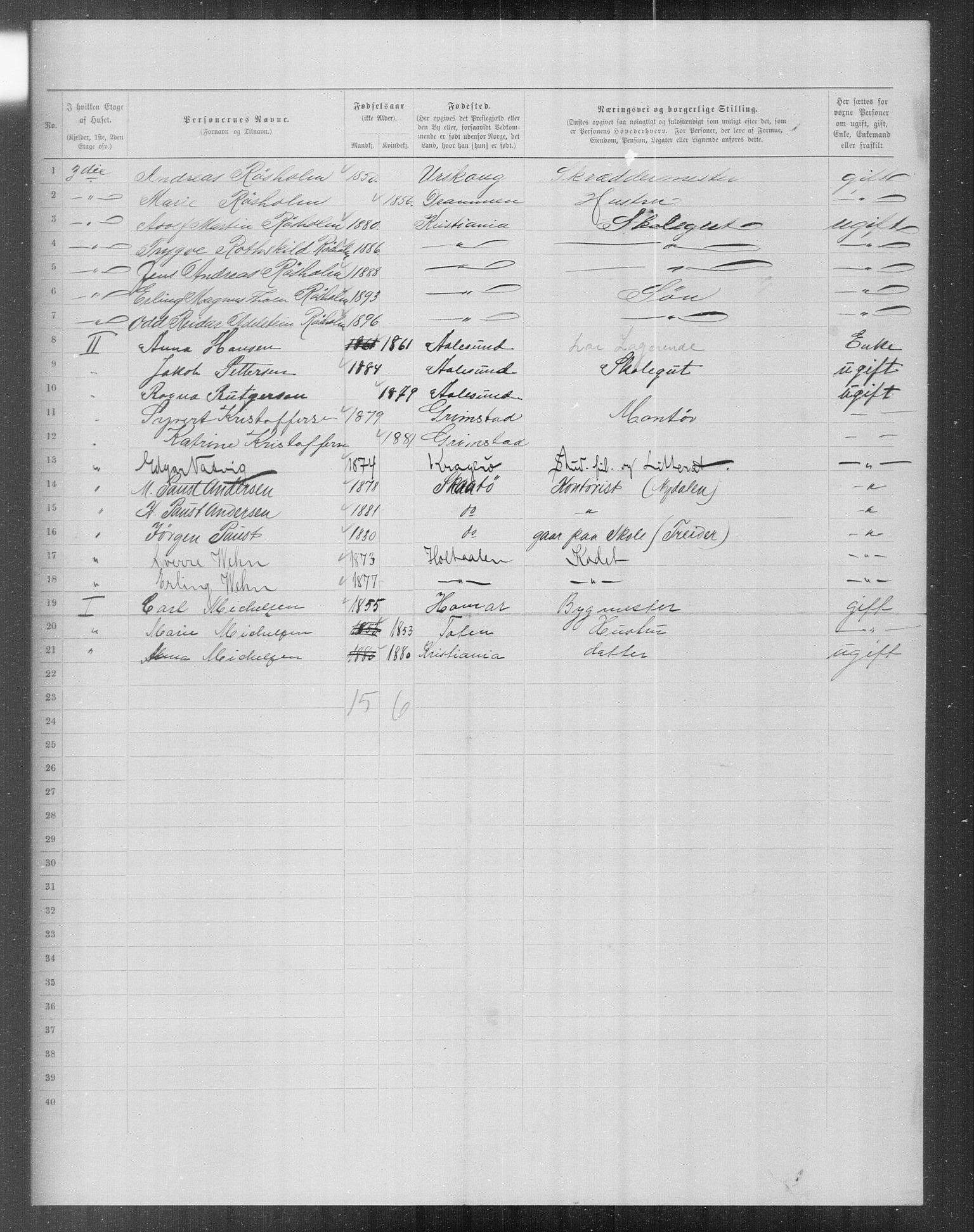 OBA, Municipal Census 1899 for Kristiania, 1899, p. 16462