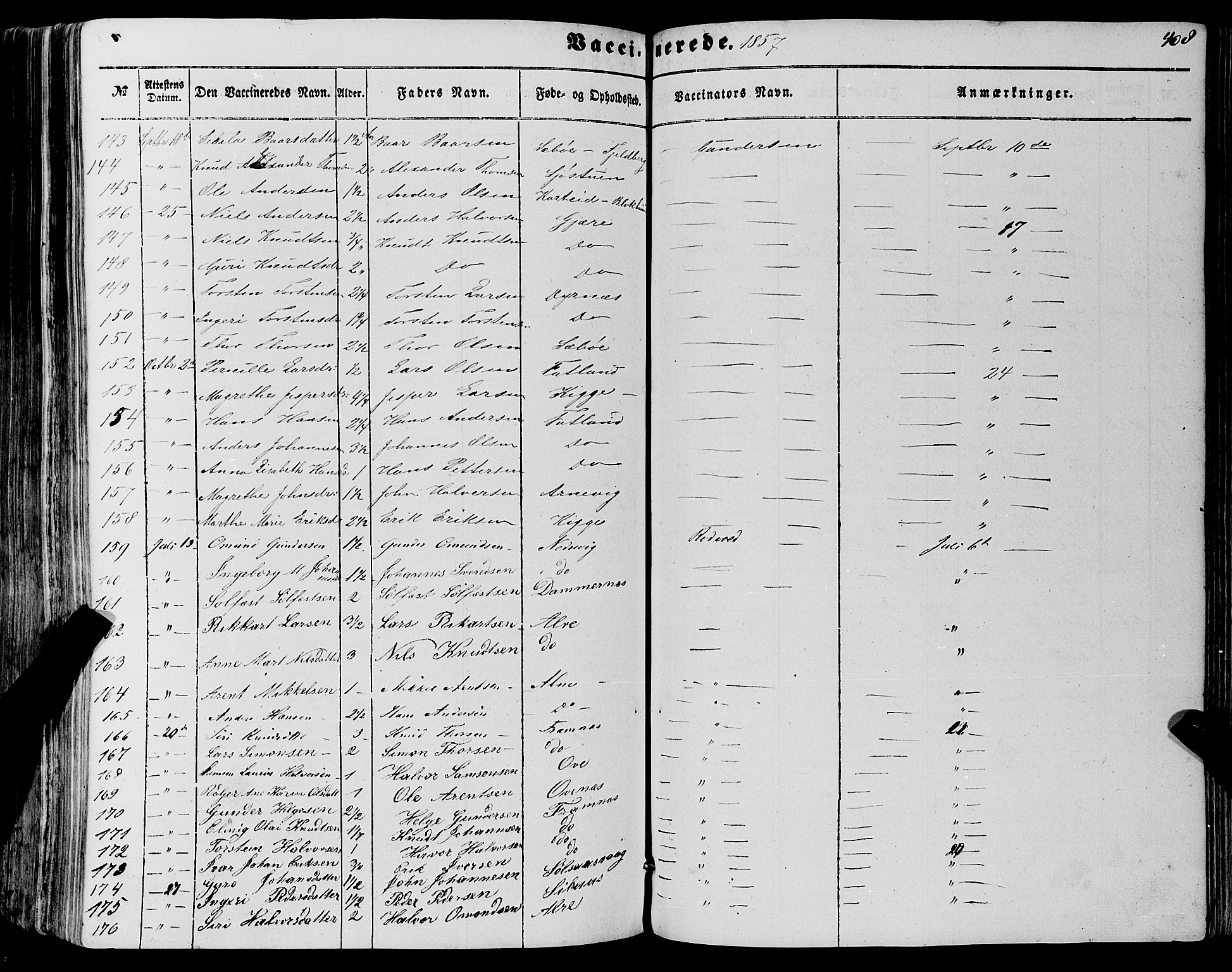 Fjelberg sokneprestembete, SAB/A-75201/H/Haa: Parish register (official) no. A 7, 1851-1867, p. 408