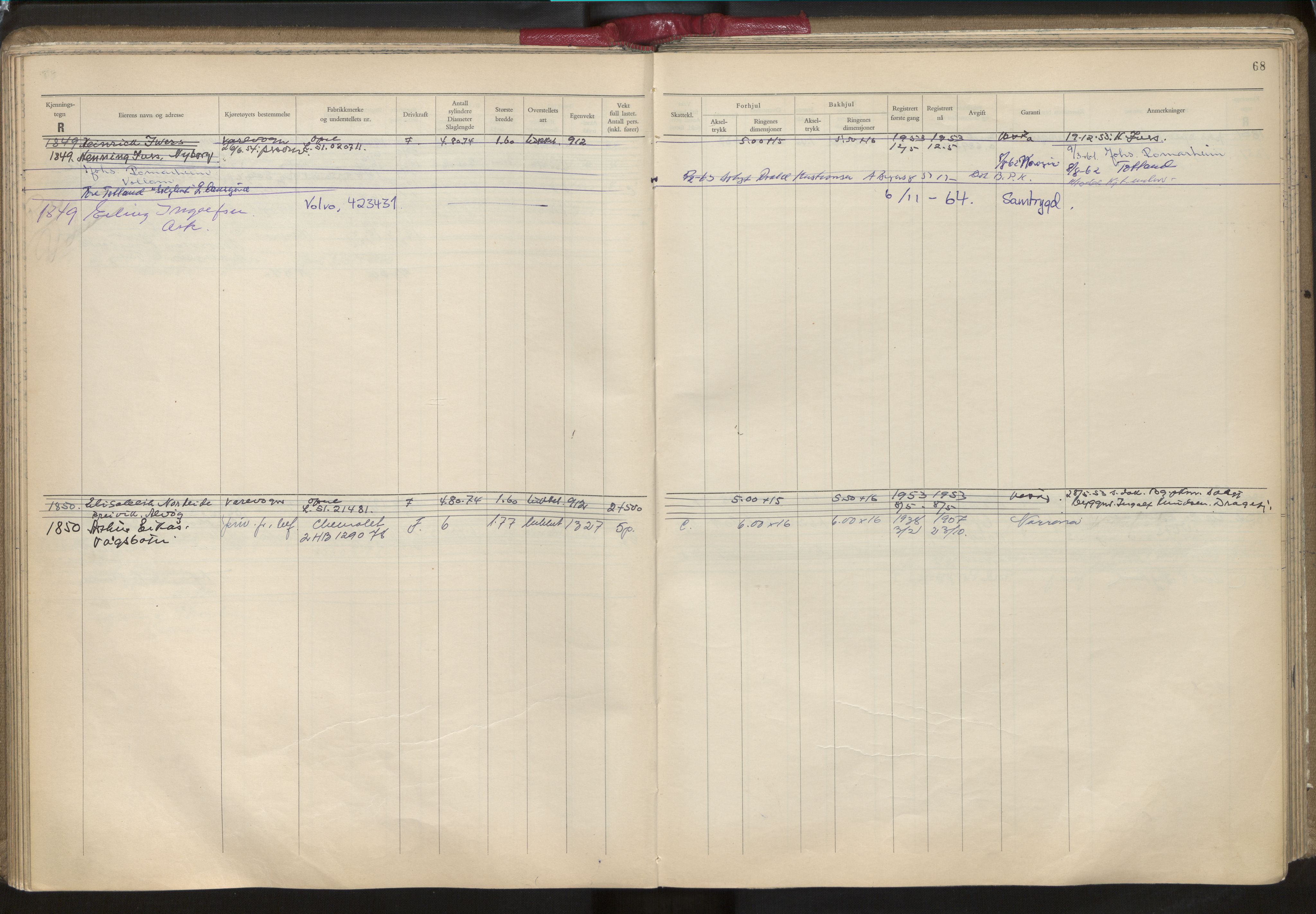 Statens vegvesen, Hordaland vegkontor, AV/SAB-A-5201/2/O/Oa/L0006: Bil - R1716-2222, 1915-1970