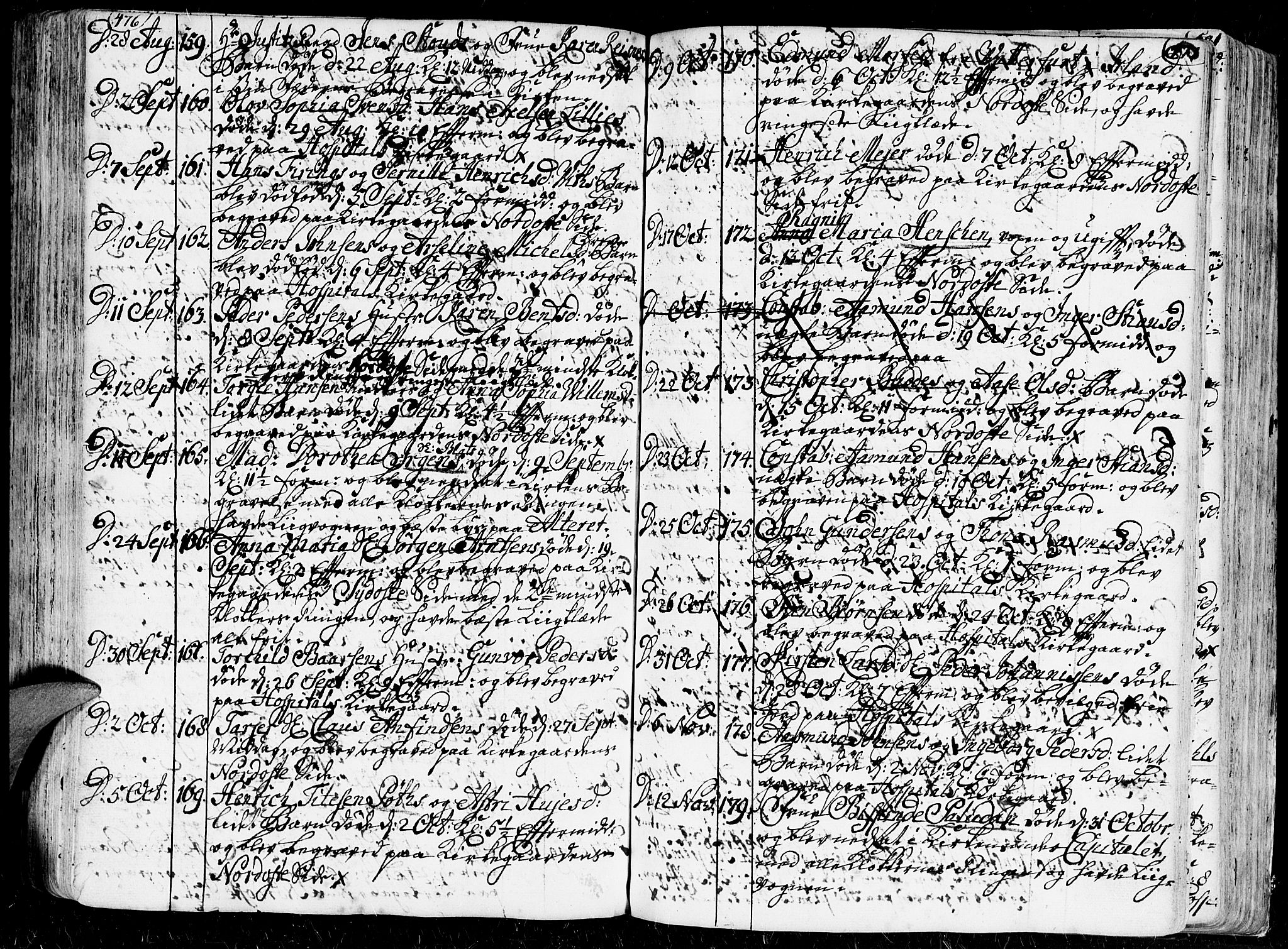 Kristiansand domprosti, AV/SAK-1112-0006/F/Fa/L0001: Parish register (official) no. A 1, 1734-1793, p. 476-477