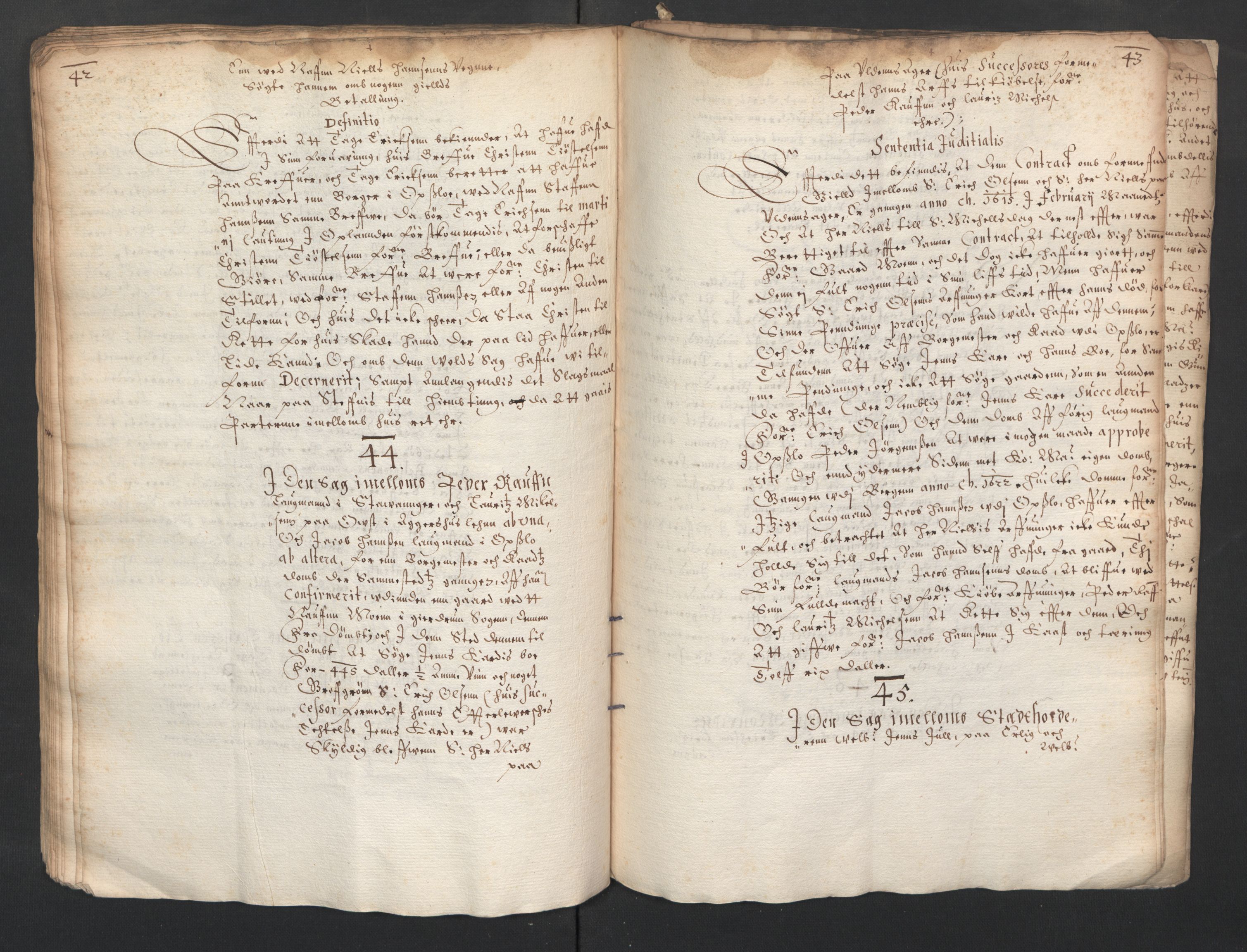 Herredagen 1539-1664  (Kongens Retterting), RA/EA-2882/A/L0015: Avsiktsbok, 1625, p. 42-43