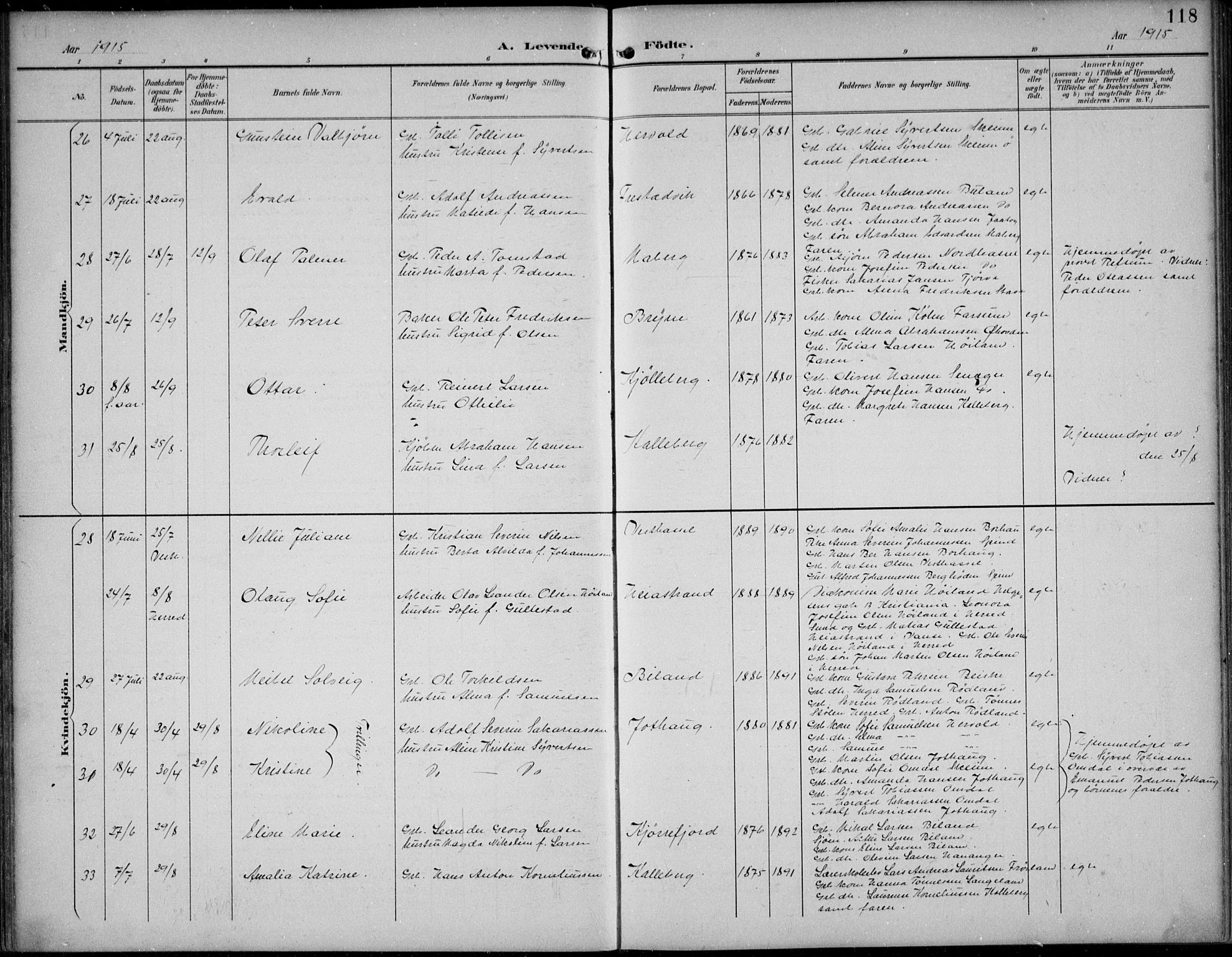 Lista sokneprestkontor, AV/SAK-1111-0027/F/Fb/L0005: Parish register (copy) no. B 5, 1892-1923, p. 118