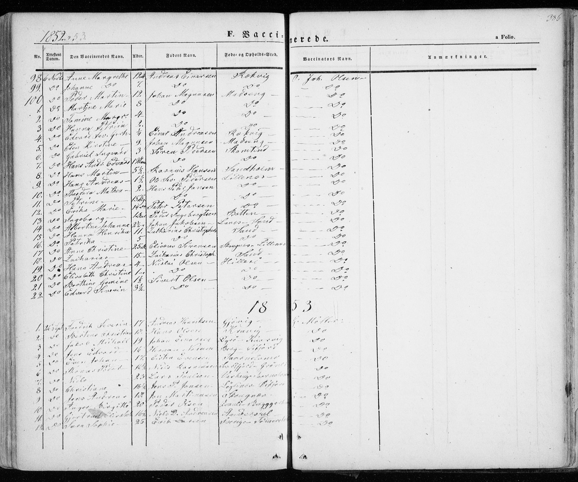 Lenvik sokneprestembete, SATØ/S-1310/H/Ha/Haa/L0006kirke: Parish register (official) no. 6, 1845-1854, p. 386