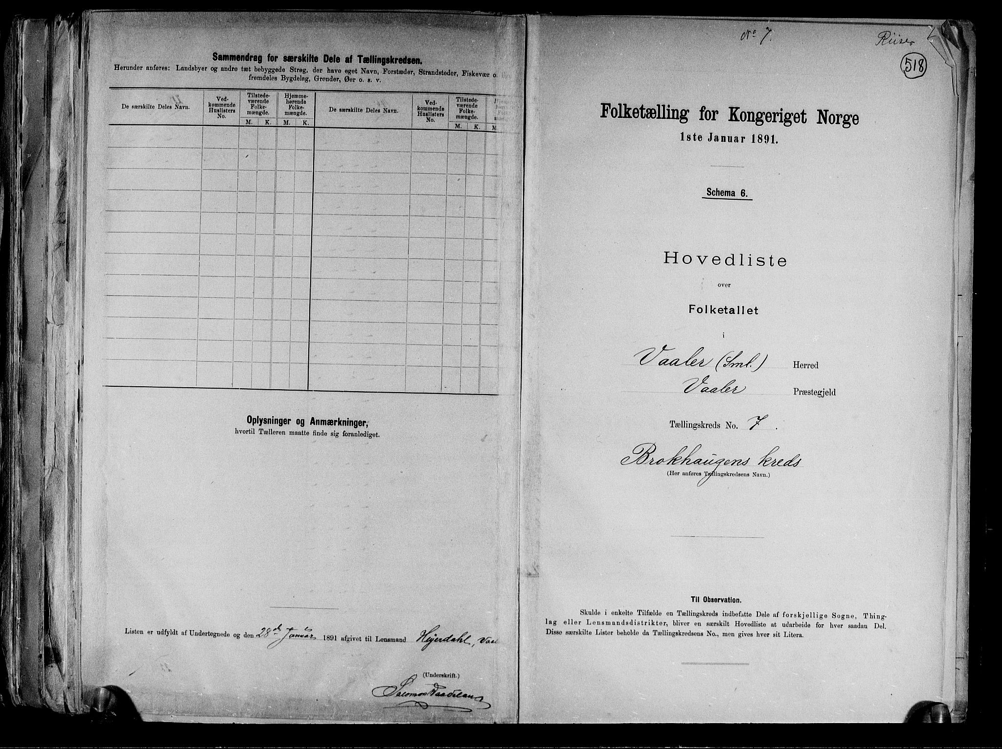 RA, 1891 census for 0137 Våler, 1891, p. 16