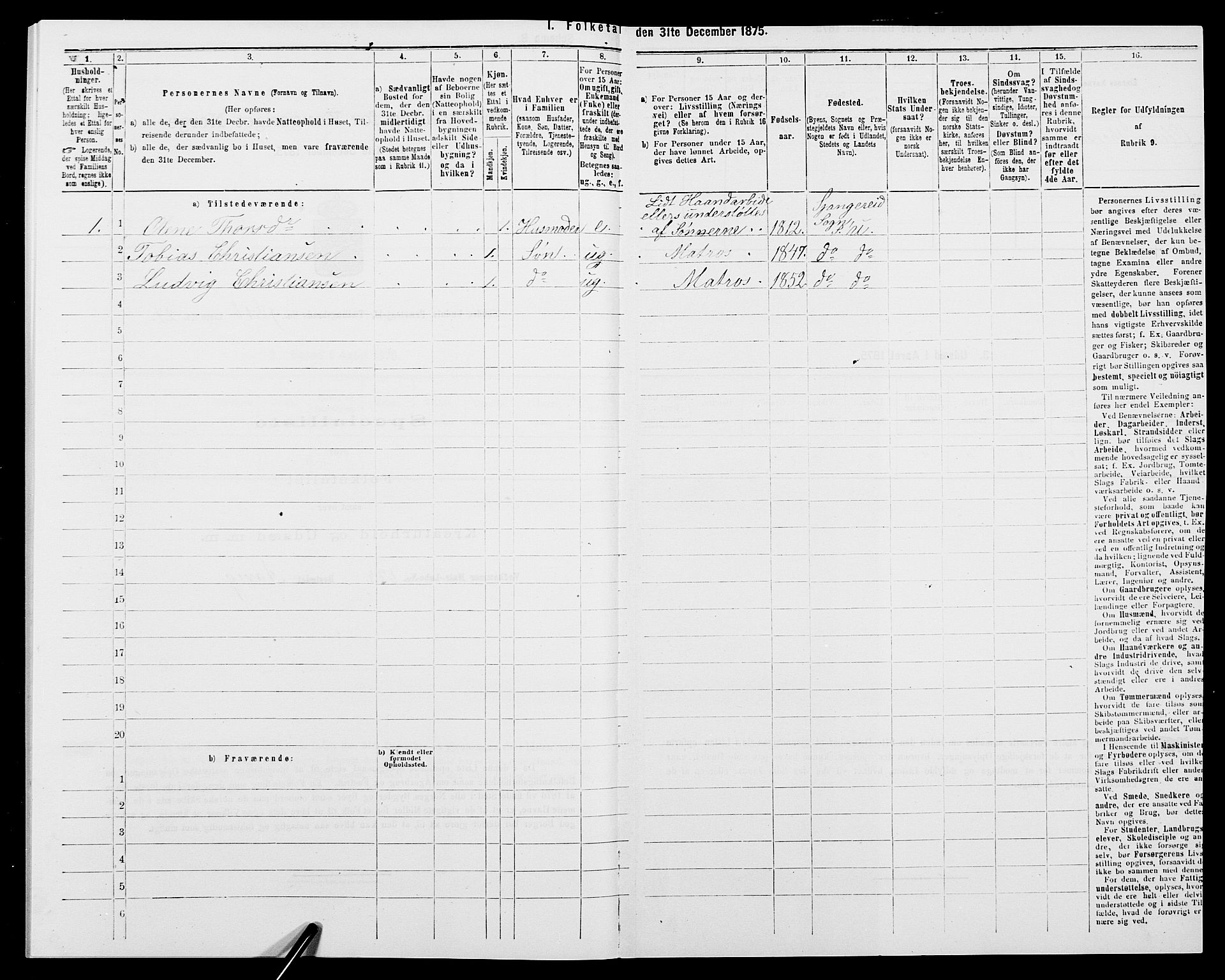 SAK, 1875 census for 1029P Sør-Audnedal, 1875, p. 1364