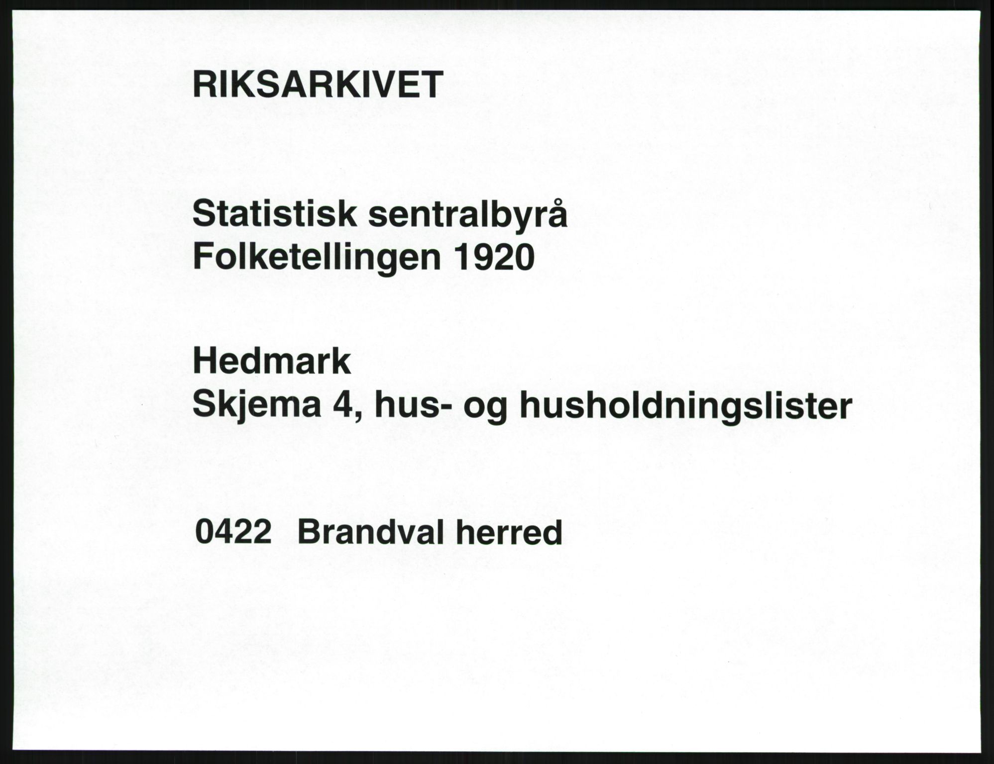 SAH, 1920 census for Brandval, 1920, p. 50