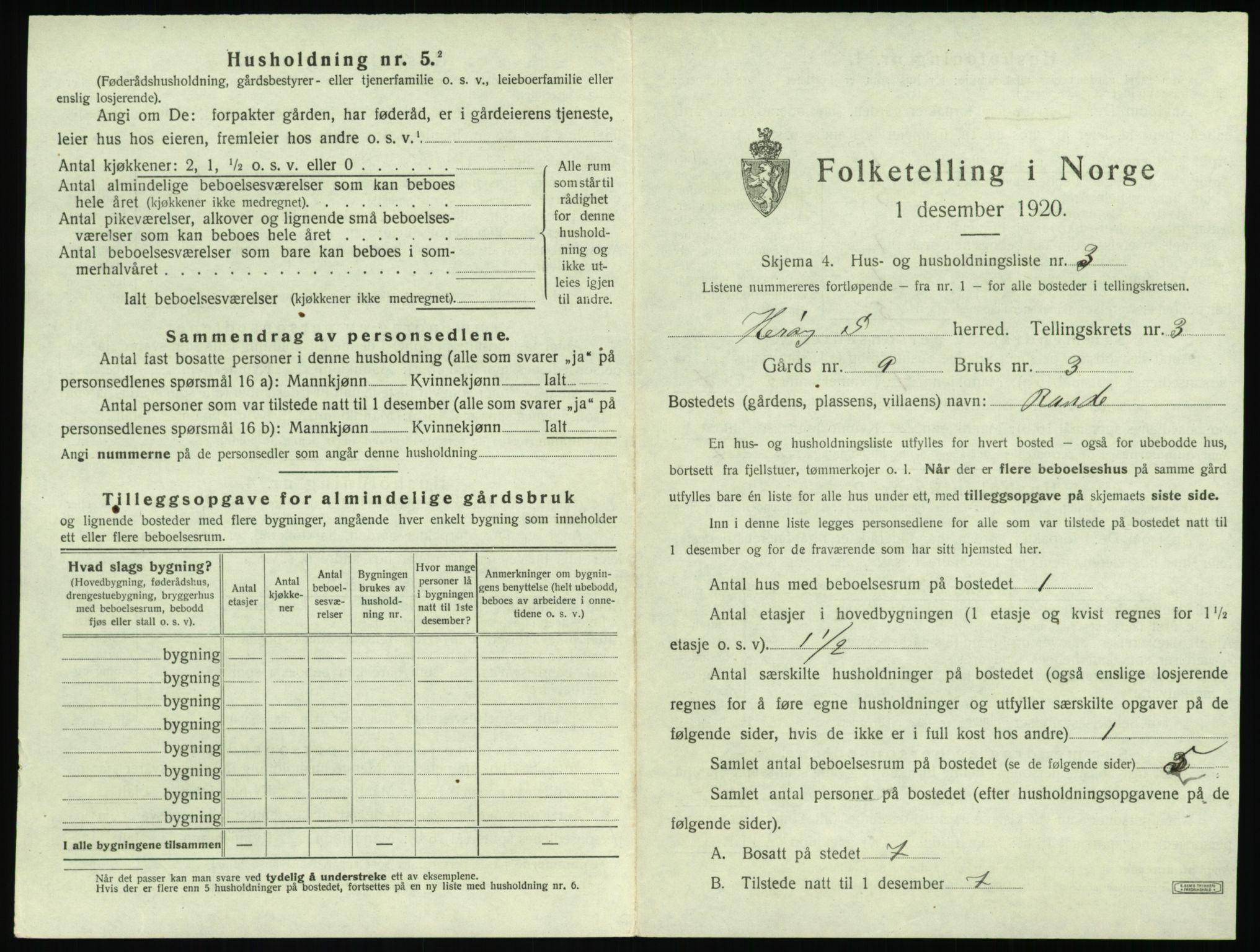 SAT, 1920 census for Herøy (MR), 1920, p. 185