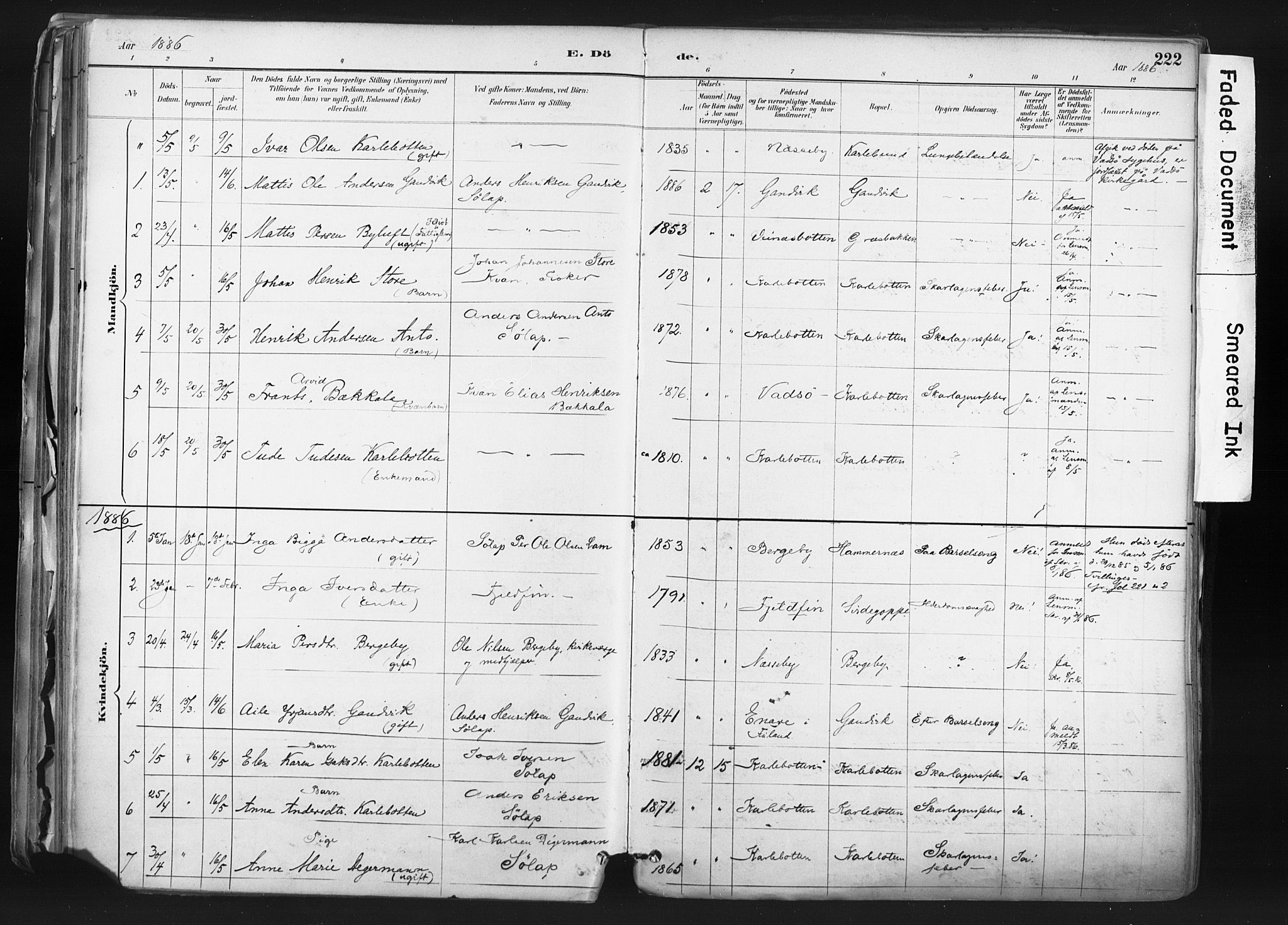 Nesseby sokneprestkontor, SATØ/S-1330/H/Ha/L0006kirke: Parish register (official) no. 6, 1885-1985, p. 222