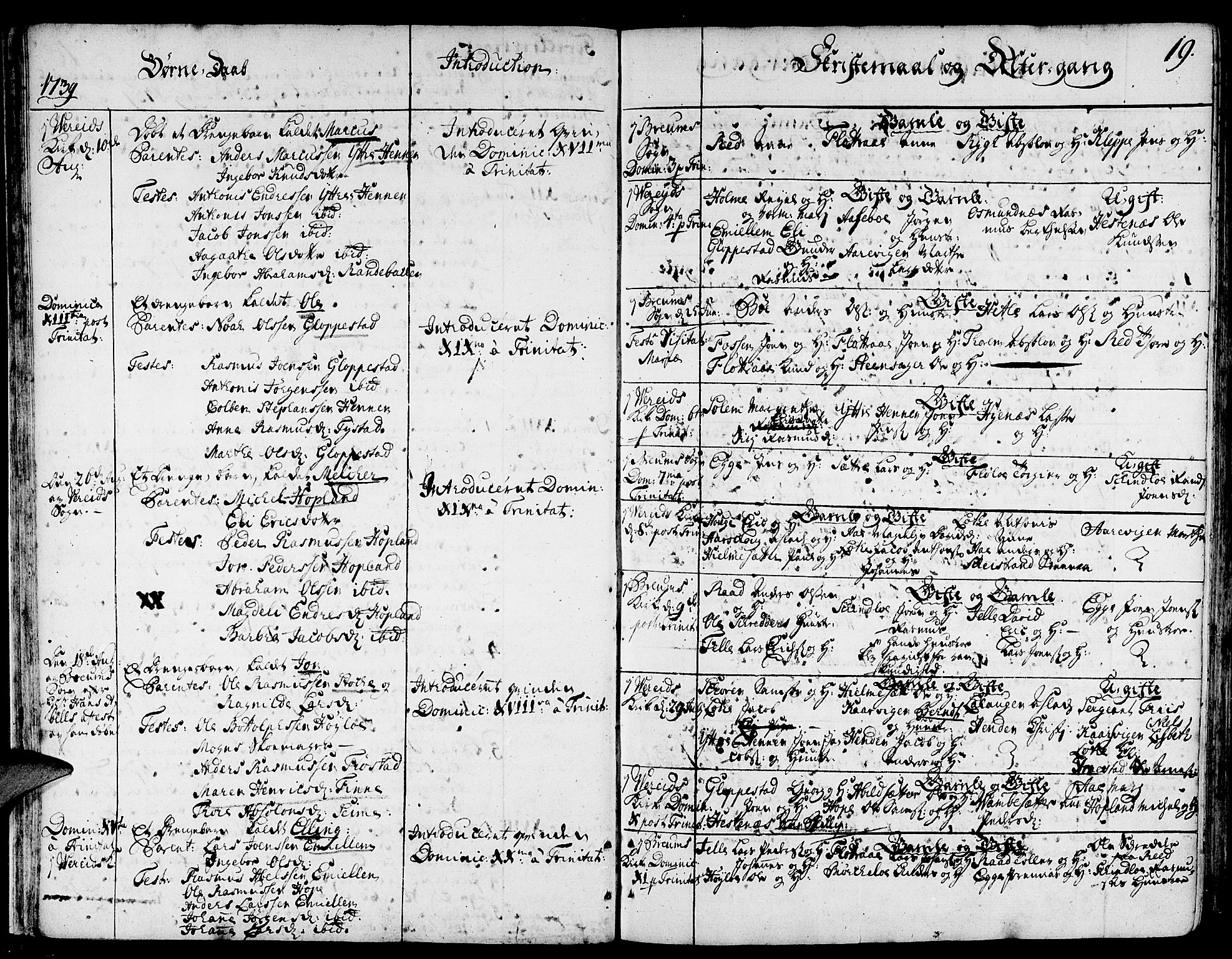 Gloppen sokneprestembete, AV/SAB-A-80101/H/Haa/Haaa/L0003: Parish register (official) no. A 3, 1739-1757, p. 19