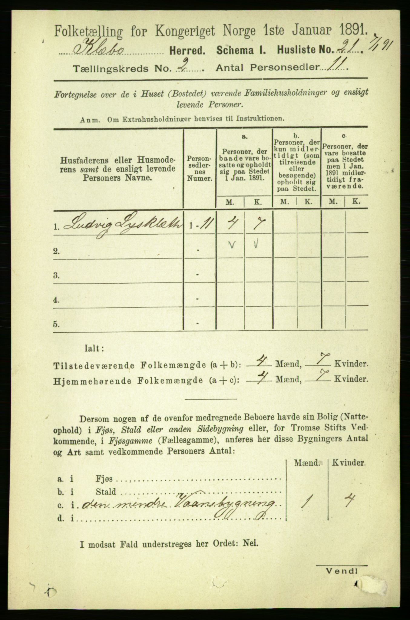 RA, 1891 census for 1662 Klæbu, 1891, p. 209