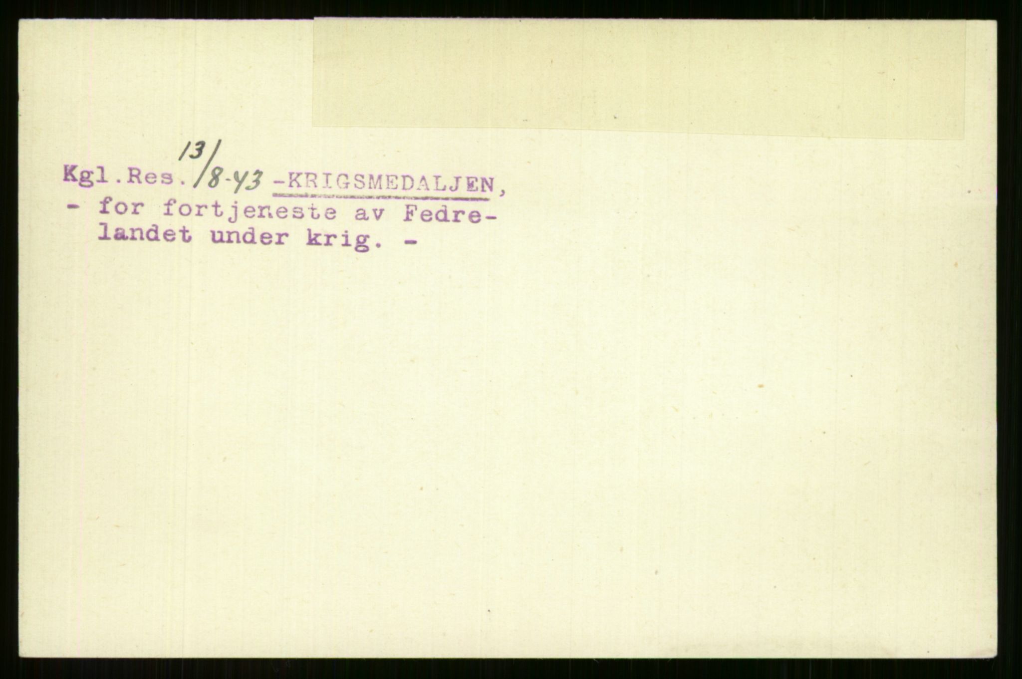 Direktoratet for sjømenn, AV/RA-S-3545/G/Gi/L0005: Kartotek over krigsdekorasjoner tildelt nordmenn under krigen, 1940-1945, p. 648