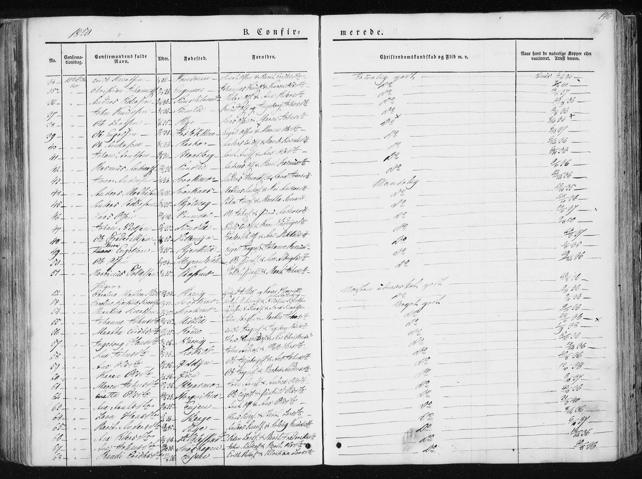 Ministerialprotokoller, klokkerbøker og fødselsregistre - Sør-Trøndelag, AV/SAT-A-1456/668/L0805: Parish register (official) no. 668A05, 1840-1853, p. 146