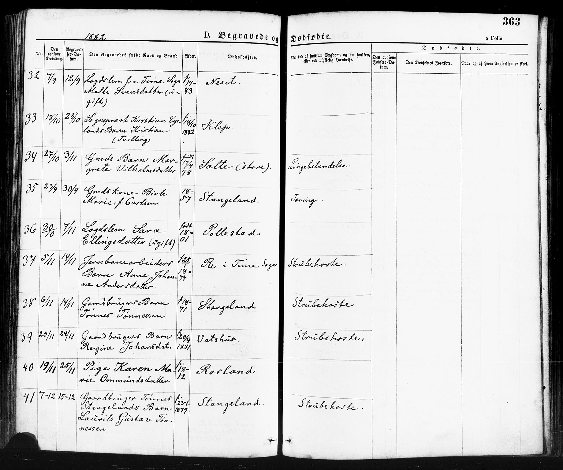 Klepp sokneprestkontor, AV/SAST-A-101803/001/3/30BA/L0006: Parish register (official) no. A 6, 1871-1885, p. 363