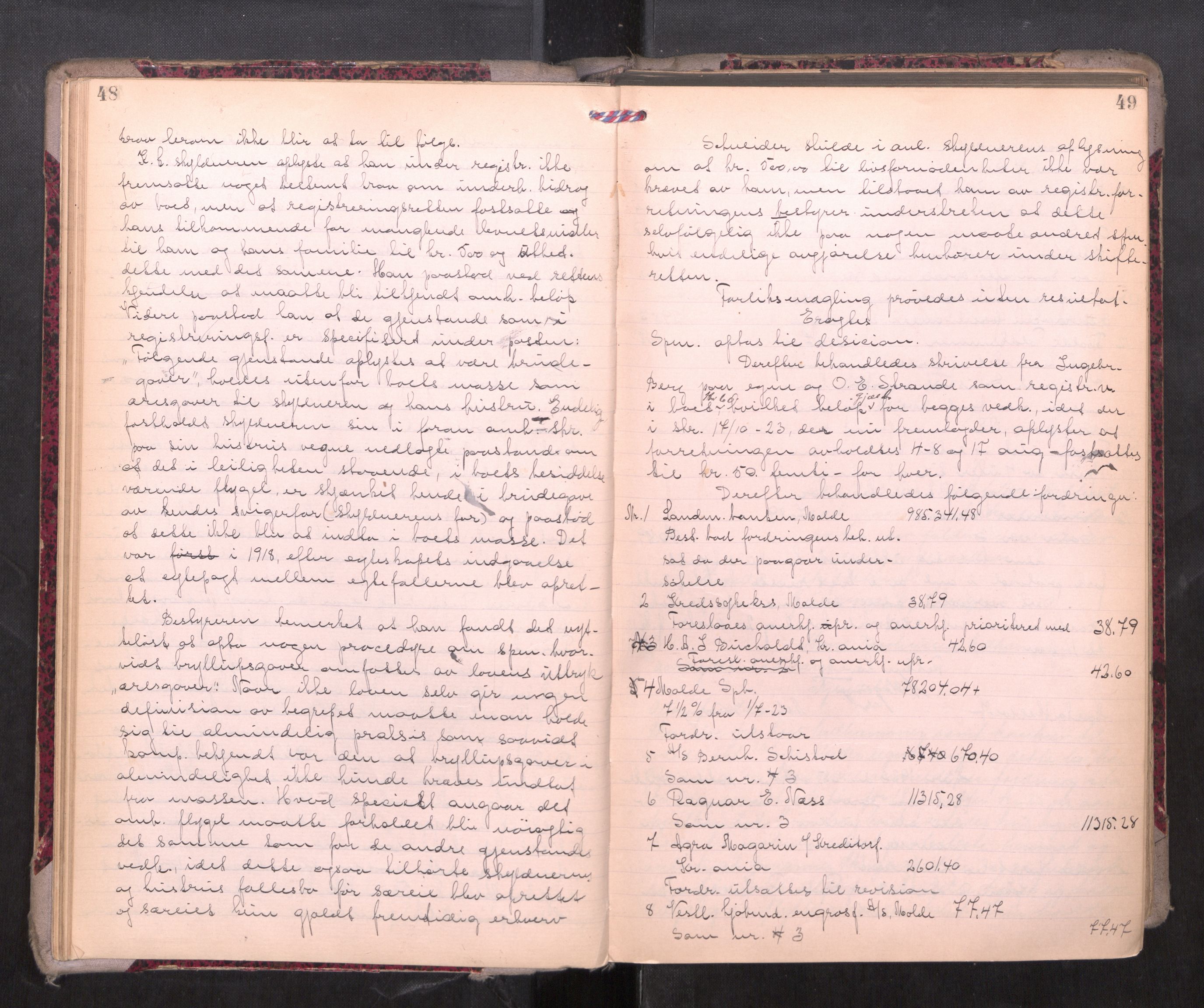 Romsdal sorenskriveri, AV/SAT-A-4149/1/3/3B/L0010: Skiftebehandlingsprotokoll, 1923-1925, p. 48-49