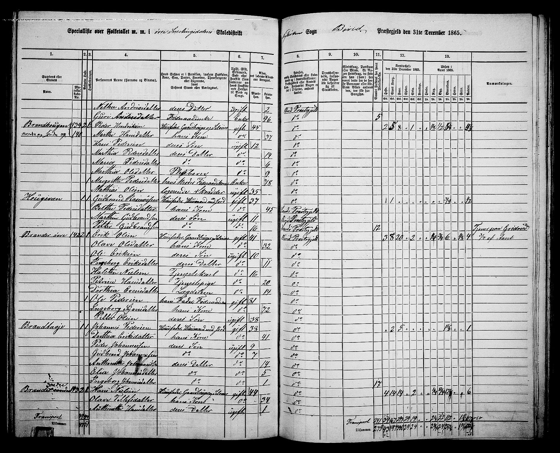 RA, 1865 census for Biri, 1865, p. 137