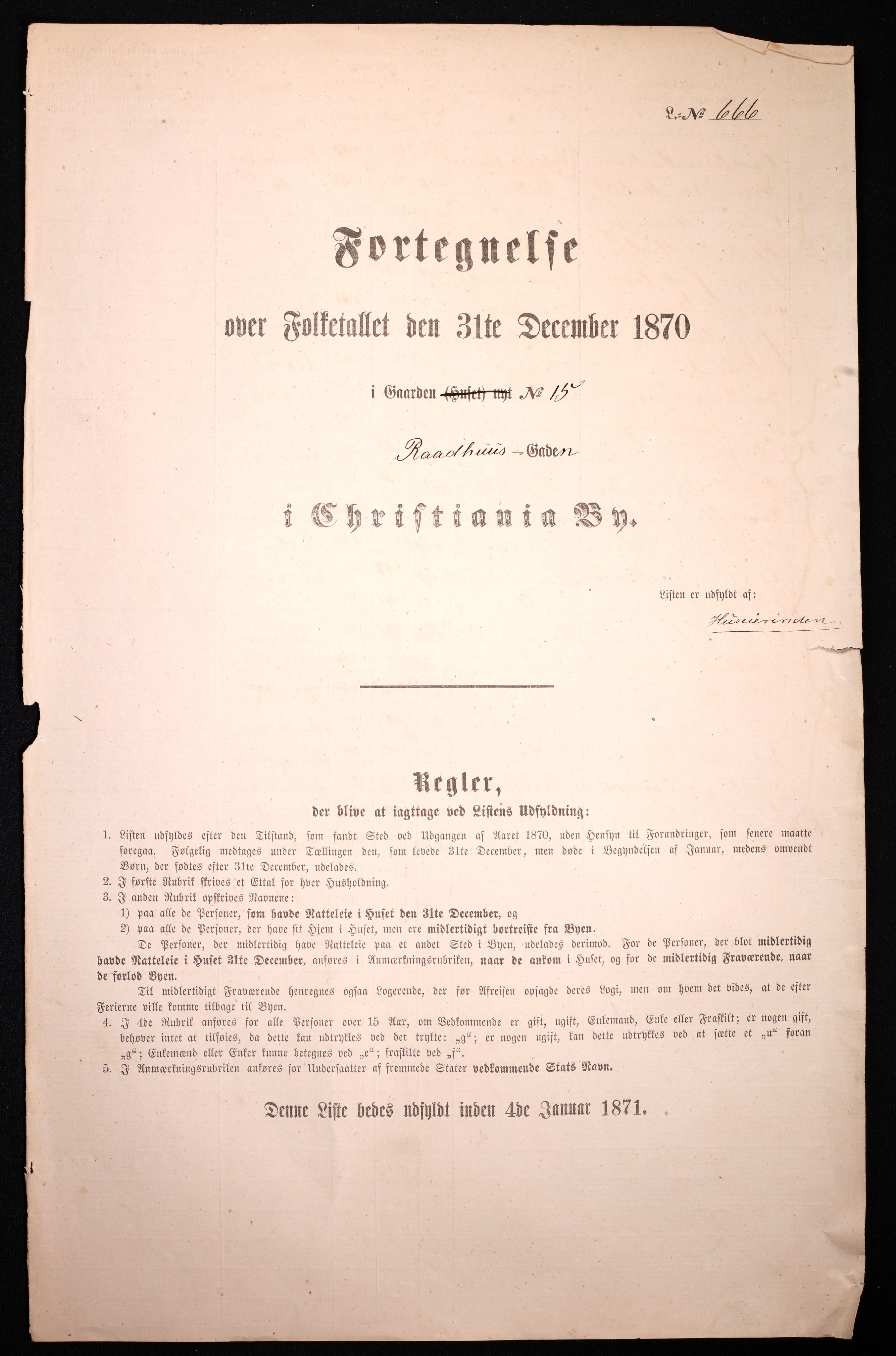 RA, 1870 census for 0301 Kristiania, 1870, p. 3100