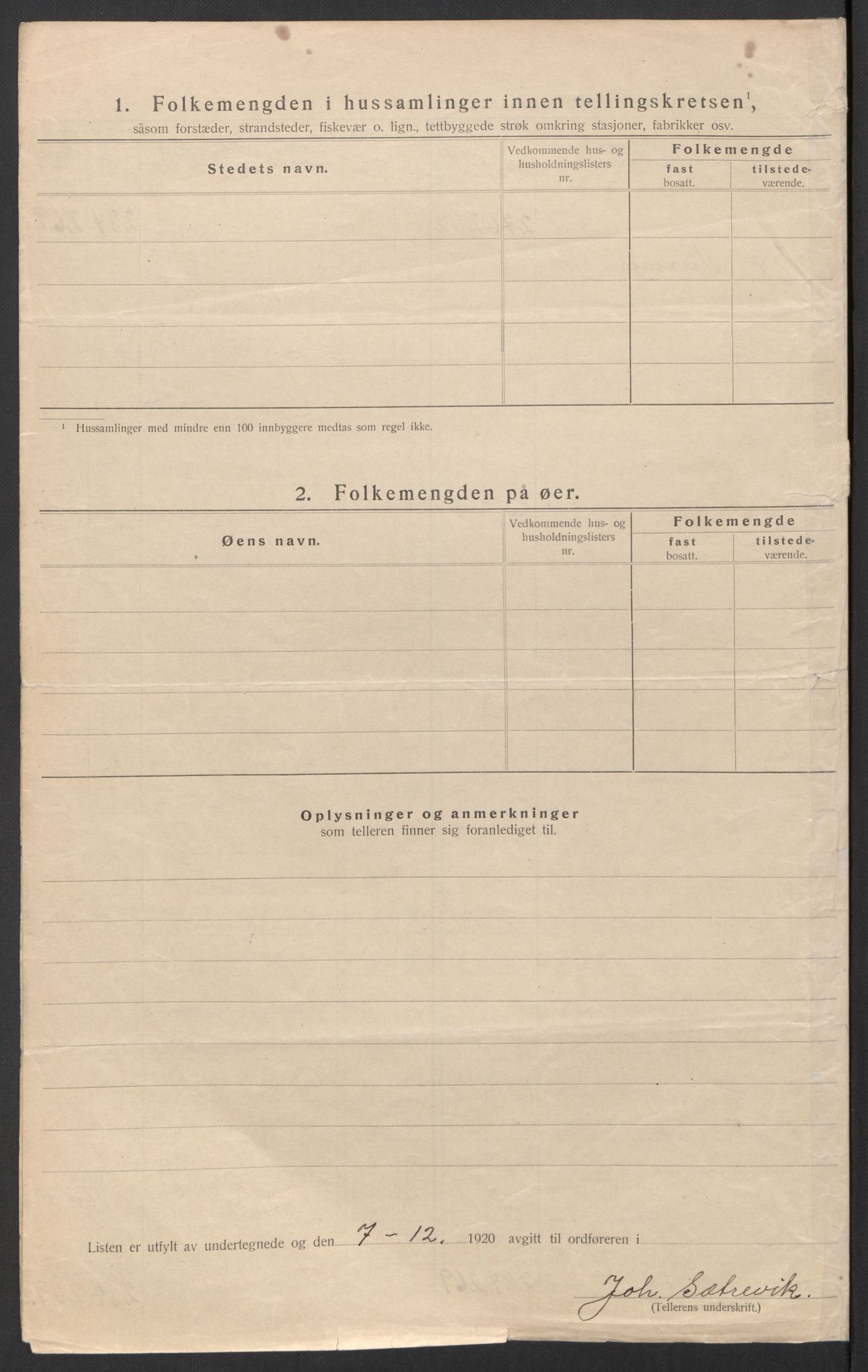 SAT, 1920 census for Hadsel, 1920, p. 13
