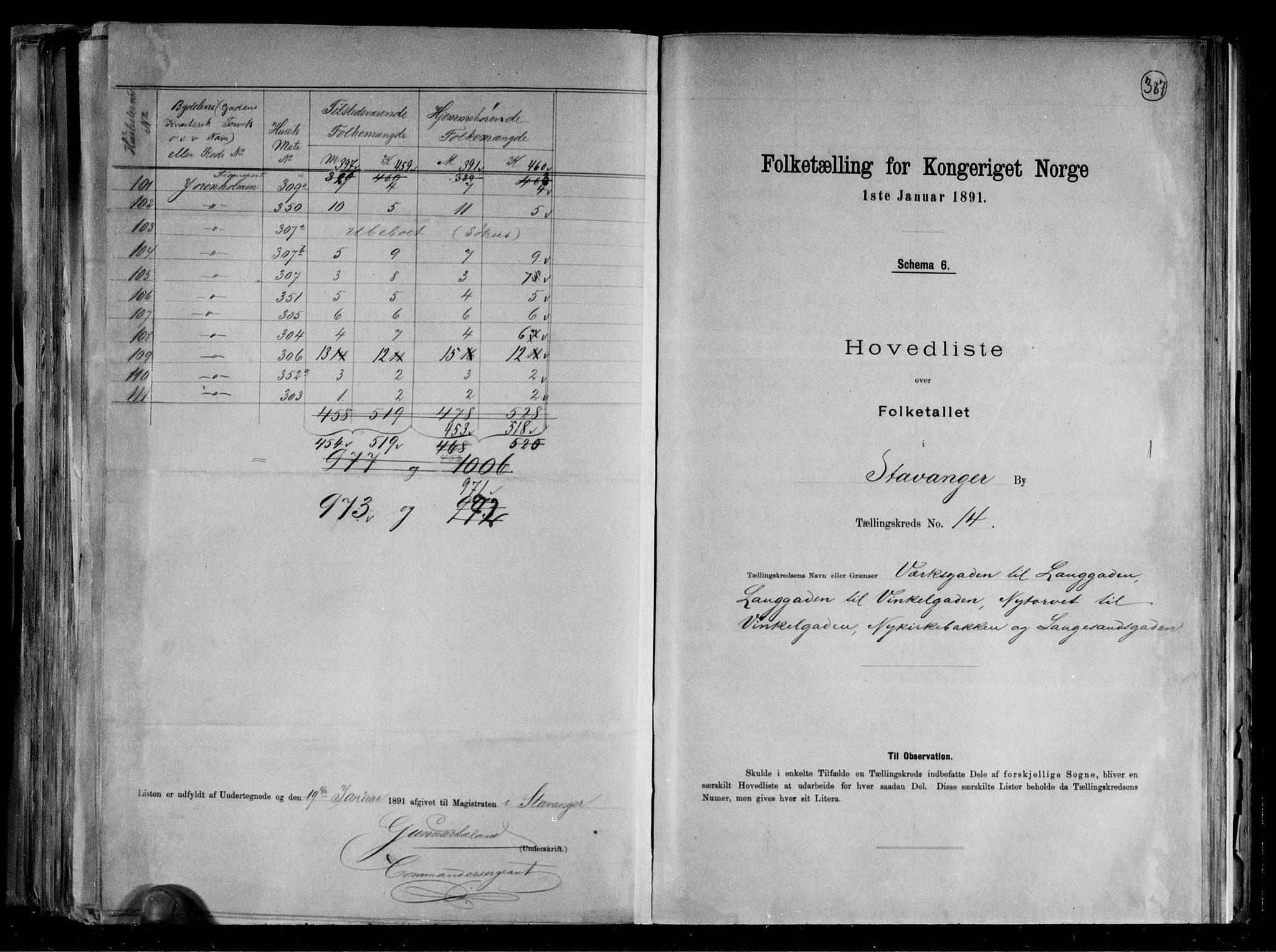 RA, 1891 census for 1103 Stavanger, 1891, p. 34