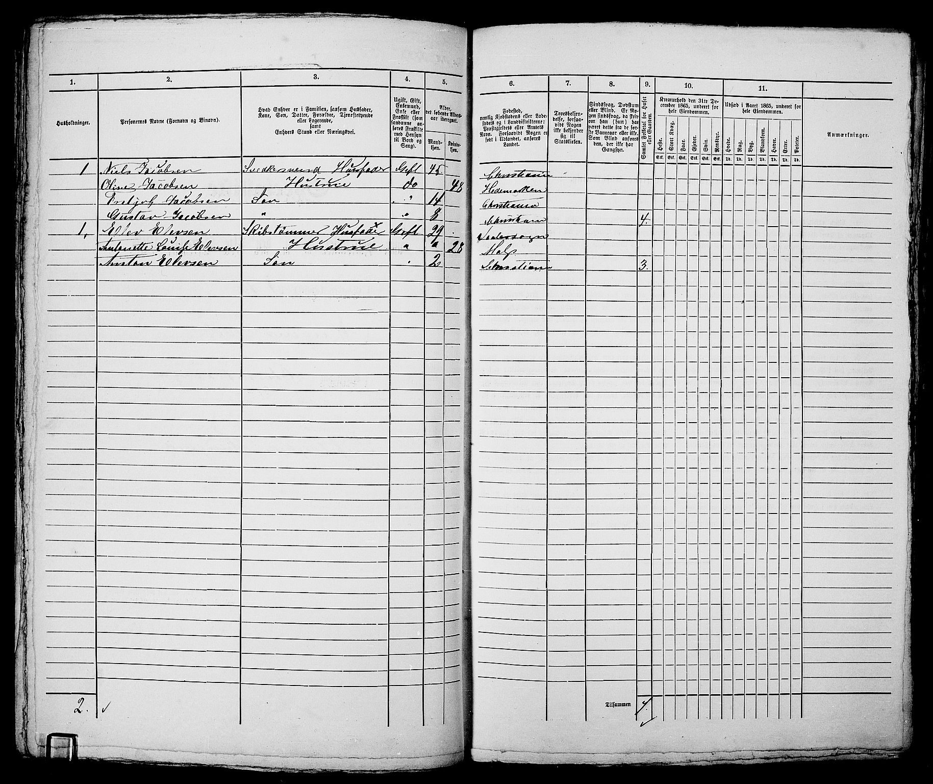 RA, 1865 census for Kristiania, 1865, p. 2863