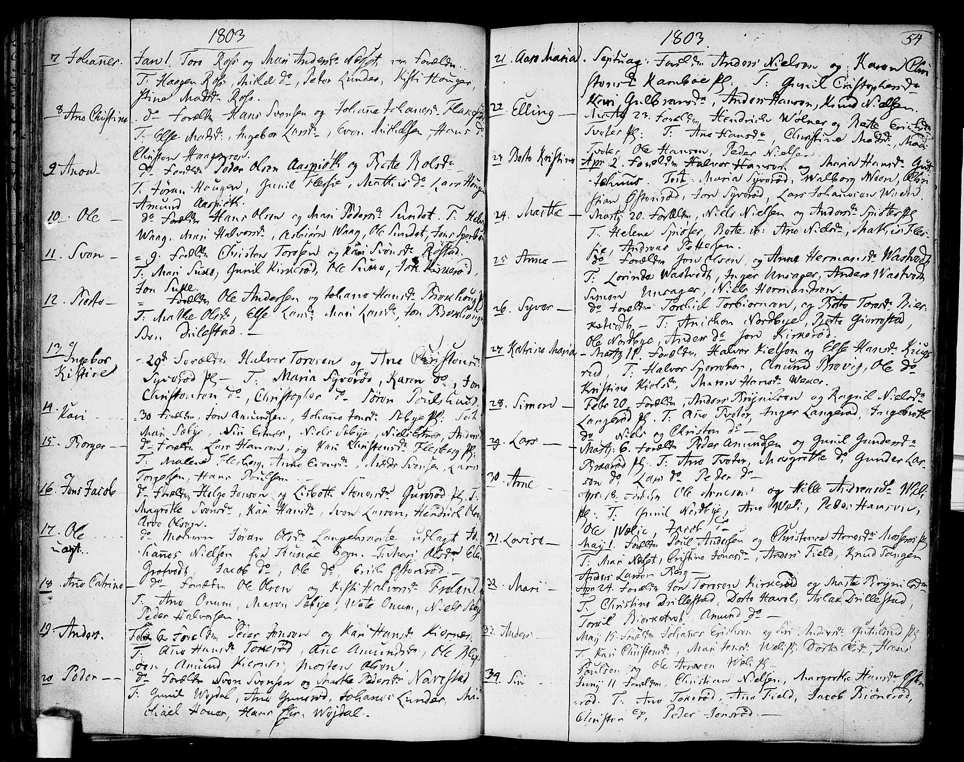 Våler prestekontor Kirkebøker, AV/SAO-A-11083/F/Fa/L0004: Parish register (official) no. I 4, 1771-1815, p. 54