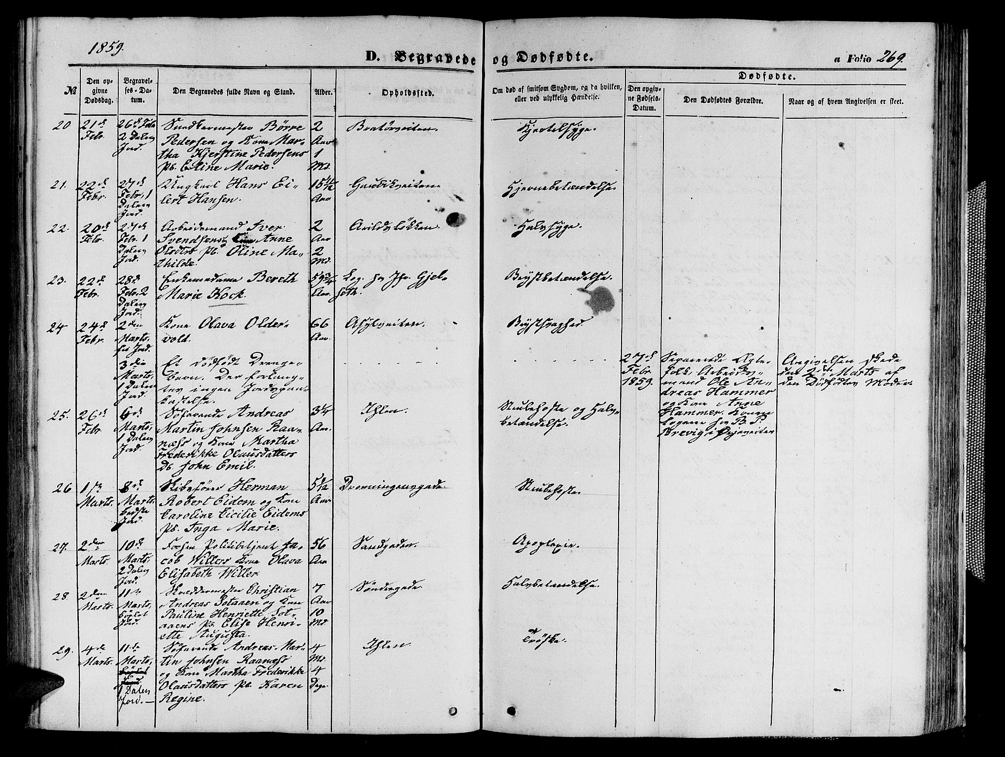 Ministerialprotokoller, klokkerbøker og fødselsregistre - Sør-Trøndelag, AV/SAT-A-1456/602/L0139: Parish register (copy) no. 602C07, 1859-1864, p. 269