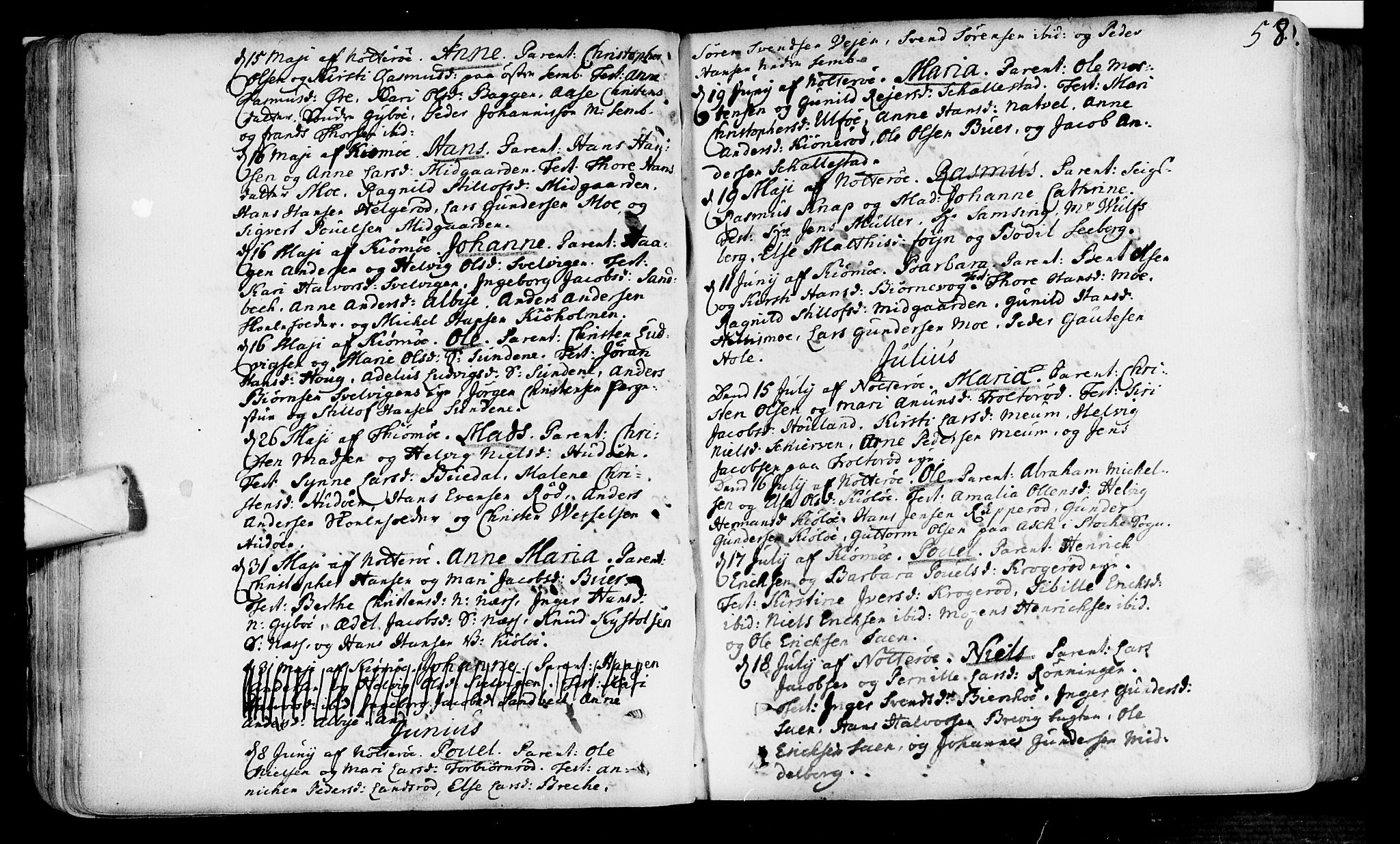 Nøtterøy kirkebøker, AV/SAKO-A-354/F/Fa/L0002: Parish register (official) no. I 2, 1738-1790, p. 58