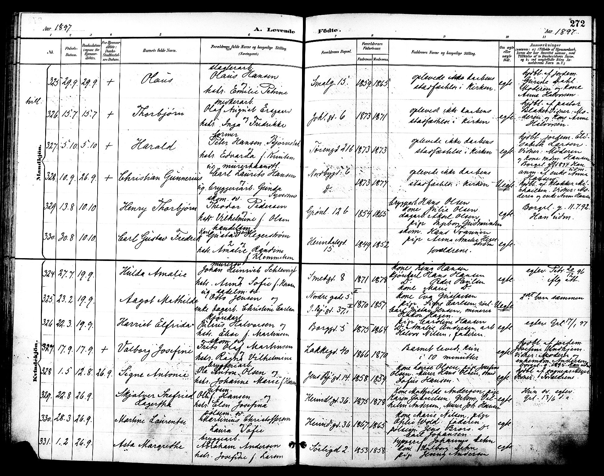 Grønland prestekontor Kirkebøker, SAO/A-10848/F/Fa/L0012: Parish register (official) no. 12, 1893-1900, p. 272